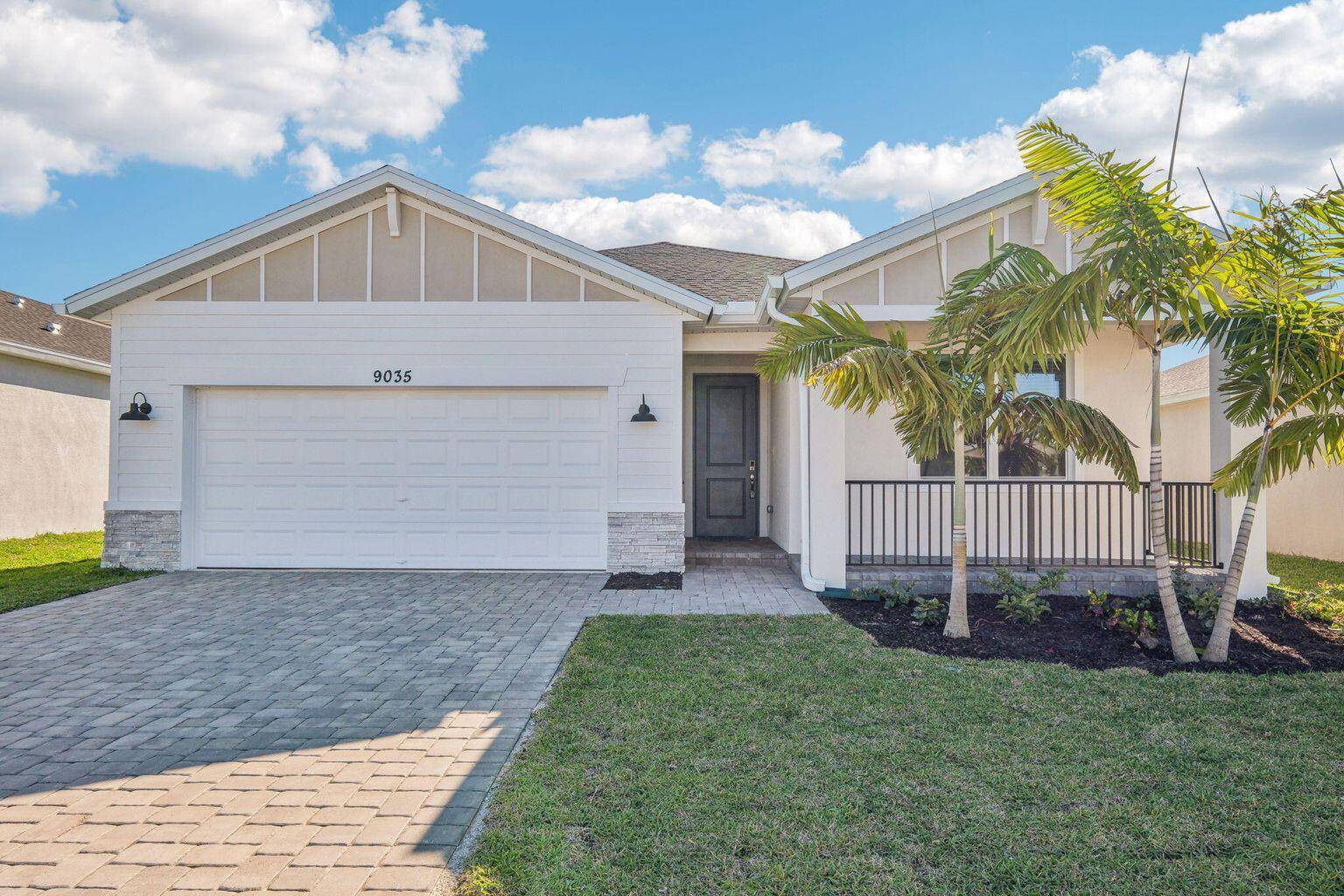 Be the first to live in this private lakeview new construction home, available in a gated community located between Tradition and St.