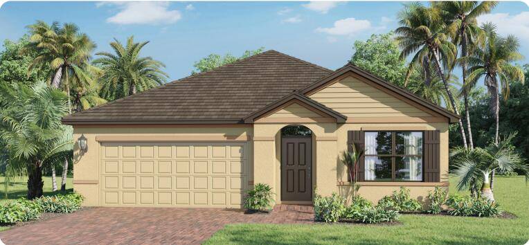 The Aria, a popular one story floorplan in Morningside, Fort Pierce, offers 3 bedrooms, 2 bathrooms, and 1, 672 sq.