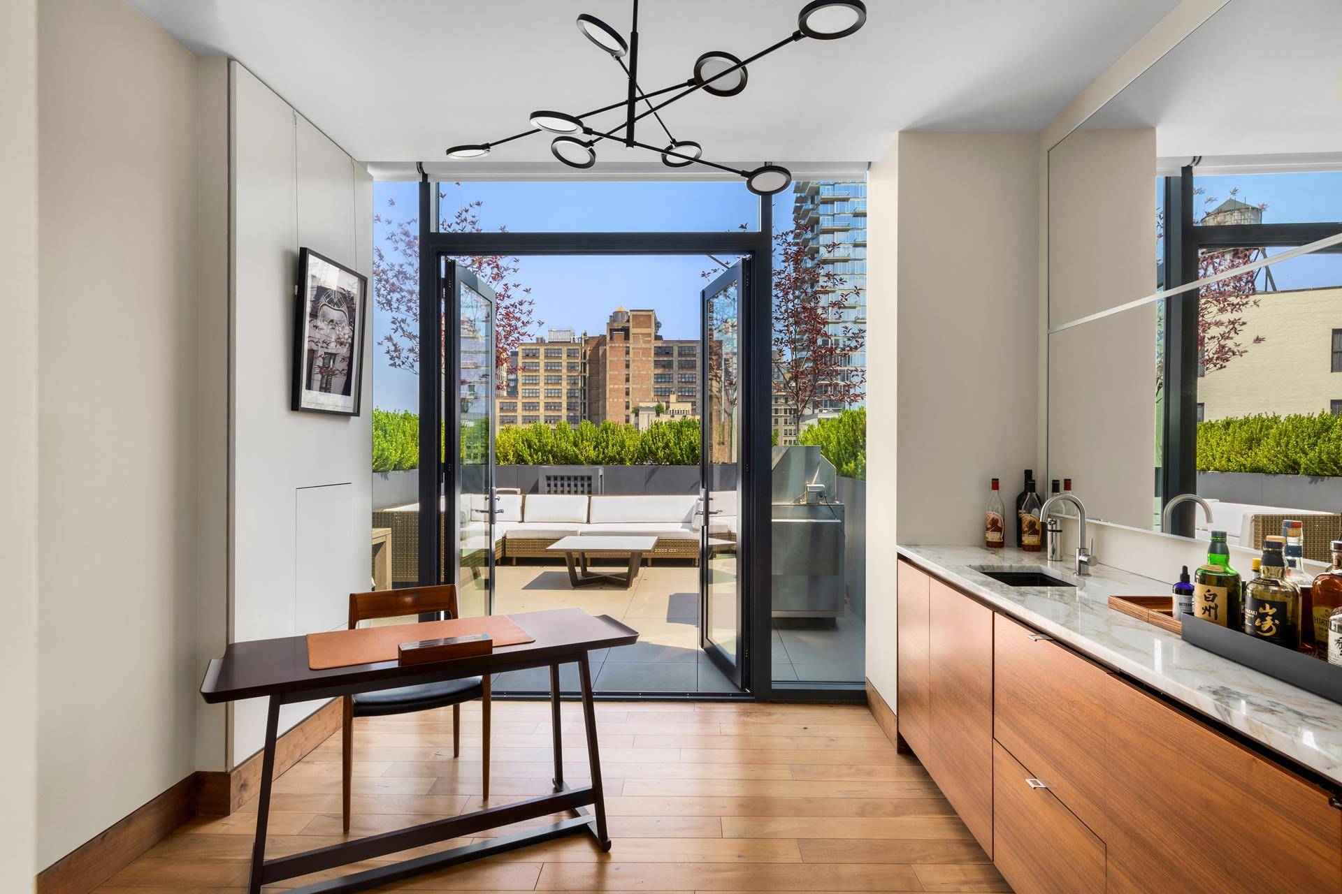 Unique, one of a kind, stunning Tribeca 3 story Penthouse in boutique condo building.