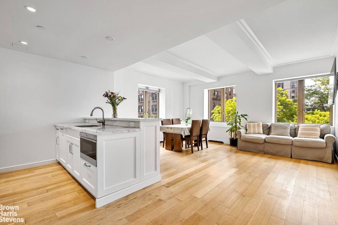 This stunning south facing two bedroom, two bath apartment at The Prewar at Gramercy Square seamlessly blends historic pre war charm with modern style.