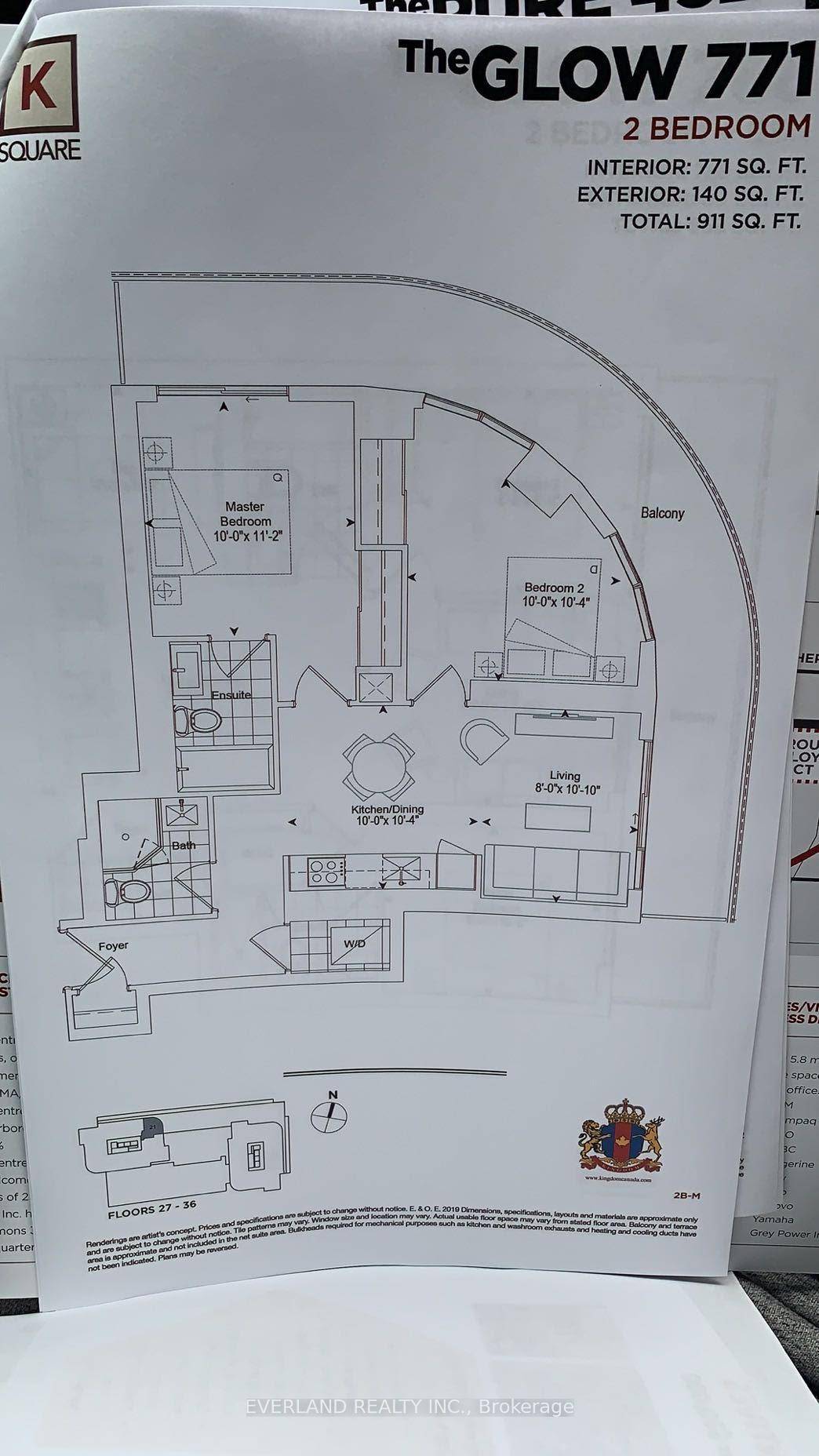 K Square ONE YEAR 2 Bedroom 2 bath spacious 771 SF 140SF huge Balcony Filled With abundant Natural Light.
