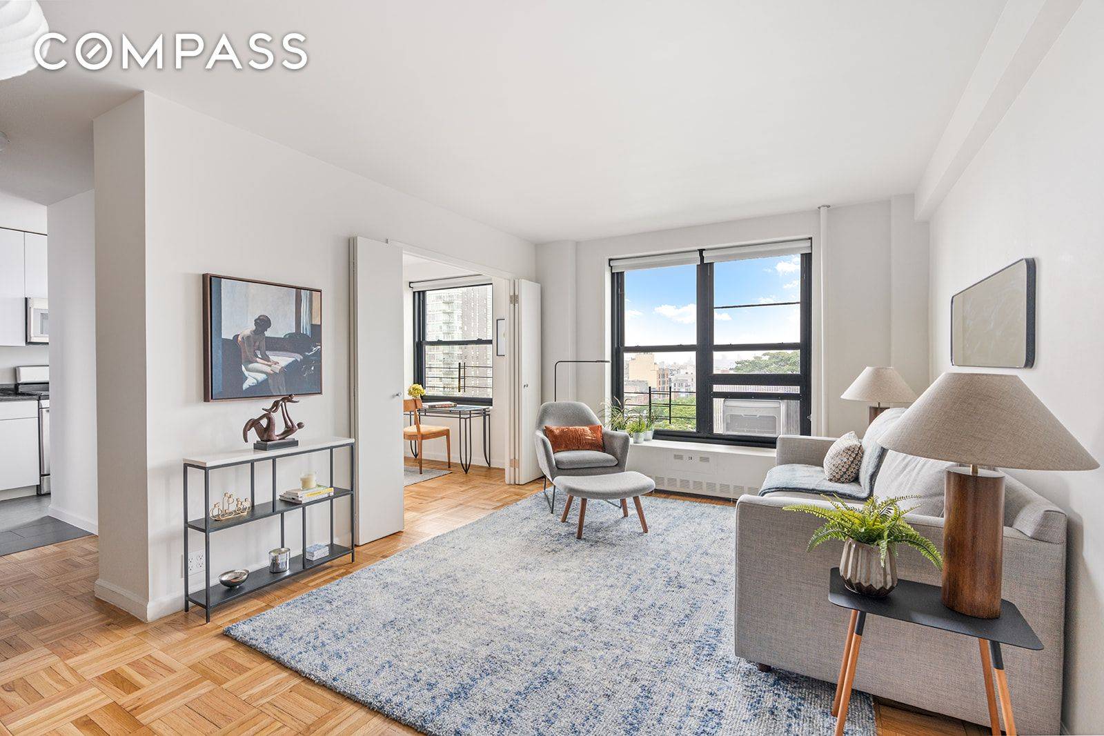 Take in the Manhattan skyline as you relax in your spacious living room at this Clinton Hill co op.