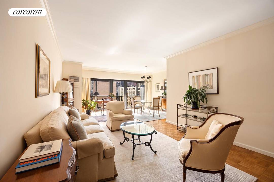 Apartment 22DE at 100 United Nations Plaza is a beautifully renovated 3 bedroom convertible 4 bed, 3.