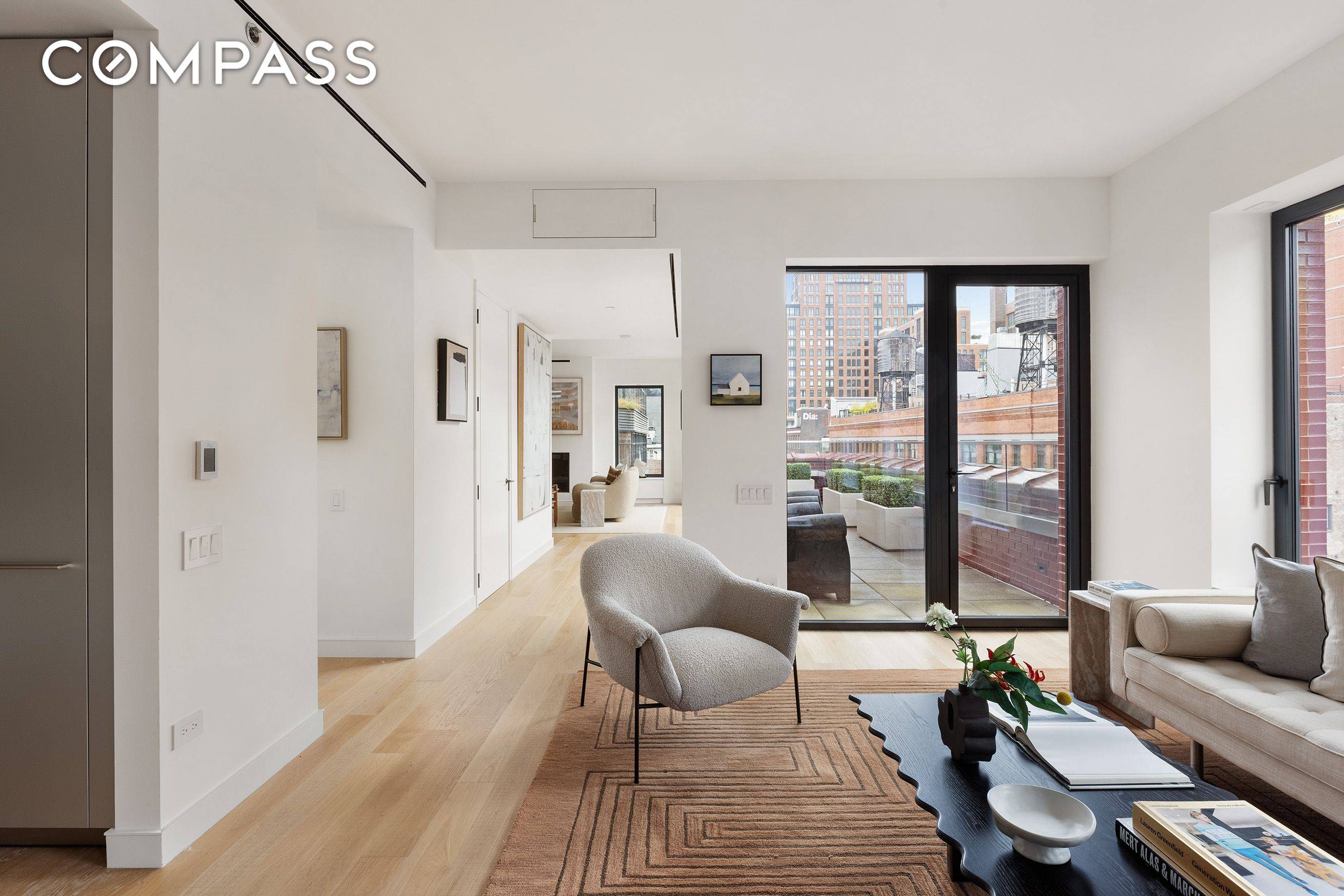 An exceptional, MINT 3 bedroom duplex with two private terraces Perched on West Chelsea's prized Contemporary Art Gallery Block at the corner of 22nd Street, across from Clement Clarke Moore ...