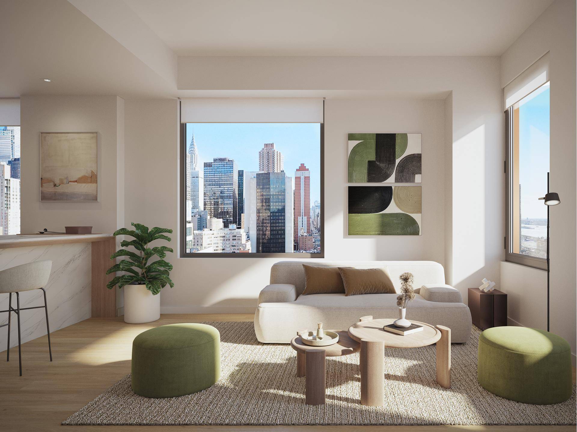 Residence 303 is a 444 square foot studio residence that embodies luxury and modern sophistication.