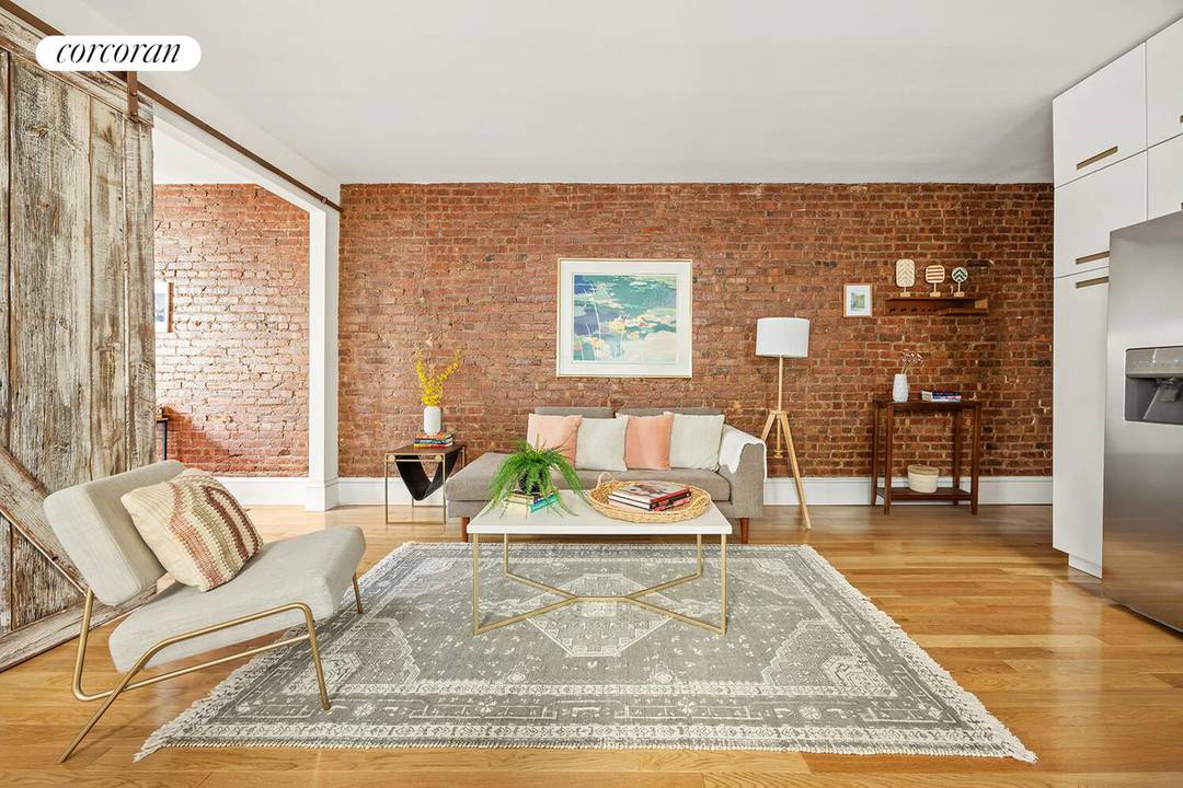 This cheerful two bedroom sits just one block from Prospect Park at the sweet spot where Park Slope meets Windsor Terrace, tucked inside a beautifully maintained co op.