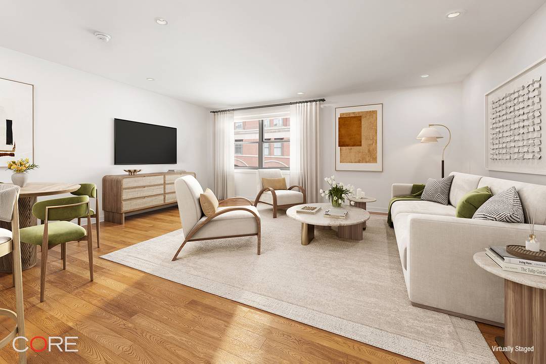 Be prepared to be captivated by this beautifully renovated, sun filled two bedroom, one bath residence with an in unit washer dryer in the heart of the West Village.