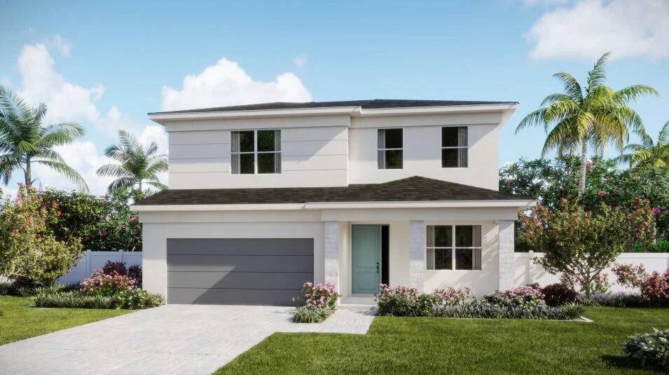 This new two story home showcases a gracious open design among the first floor kitchen, Great Room and dining room, which has direct access to the large covered lanai.