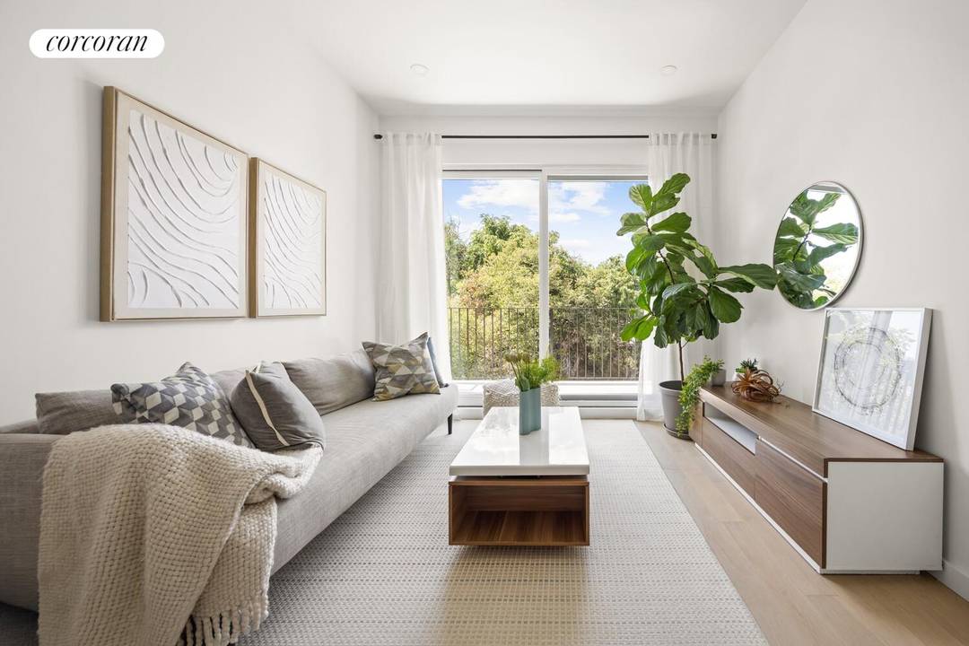 Welcome to Residence 4F at 48 Stanhope Street, a sun filled 933 square foot, two bedroom, two bath duplex offering soaring ceilings and exceptional private outdoor space in the heart ...