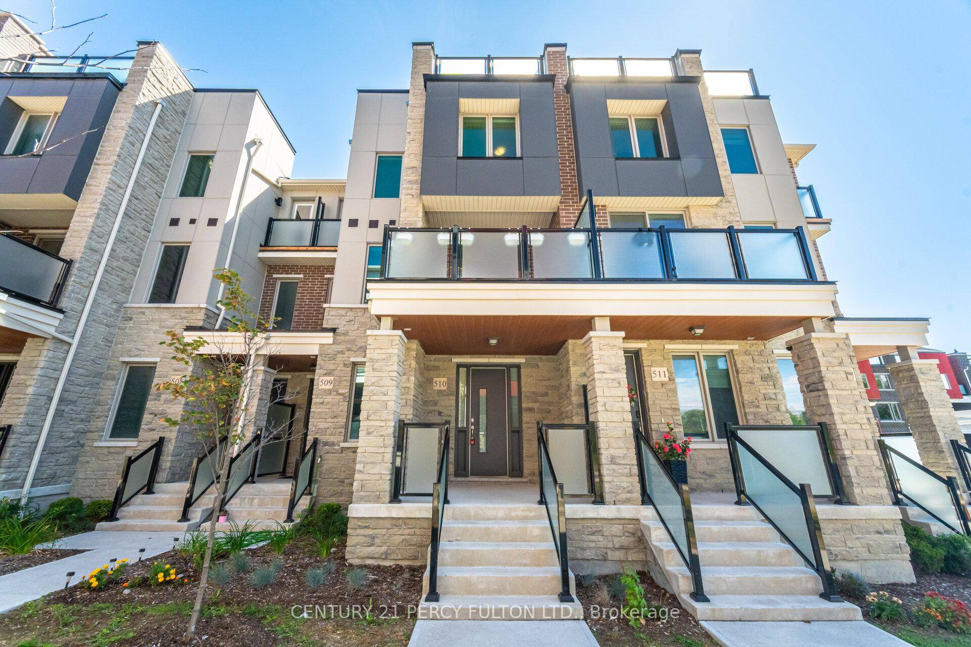 Immaculate 3 Year Old Condo Townhouse in North Pickering 3 Bedrooms 3 Baths 2 Balconies Plus Rooftop Terrace Entrance From Garage Oak Stairs Quartz Counters in Kitchen Custom Built In ...