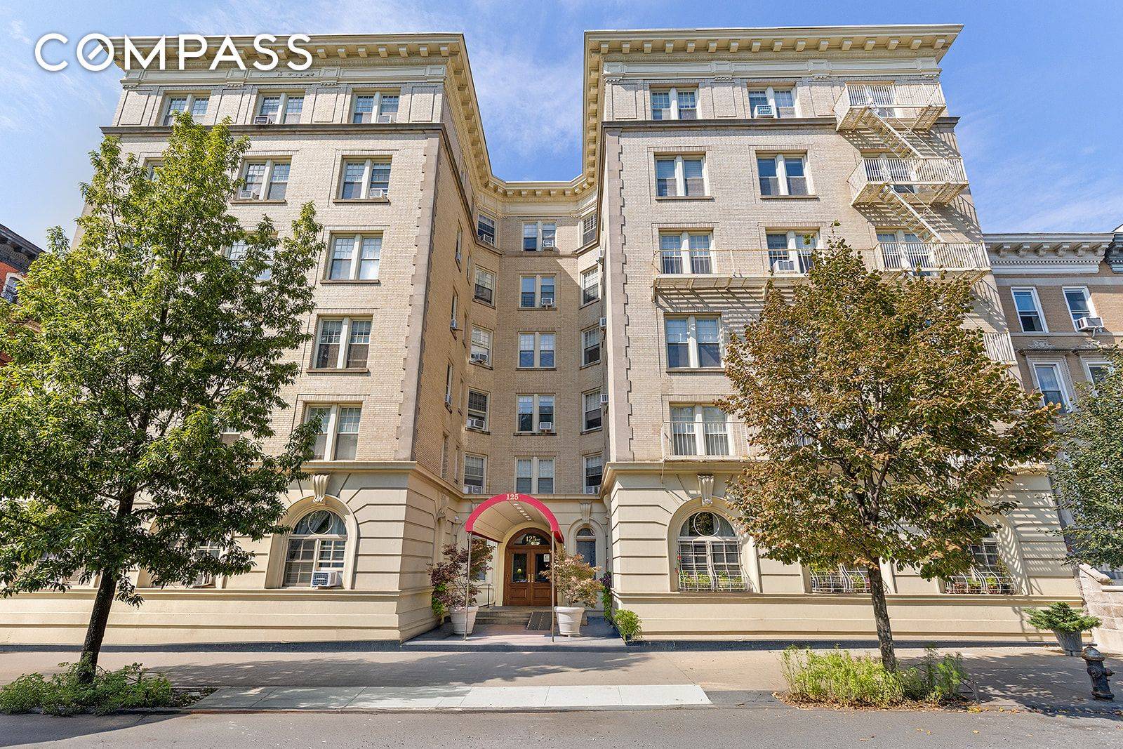 Discover 125 Prospect Park West, a landmark co op showcasing a grand marble lobby, situated directly across from Prospect Park.