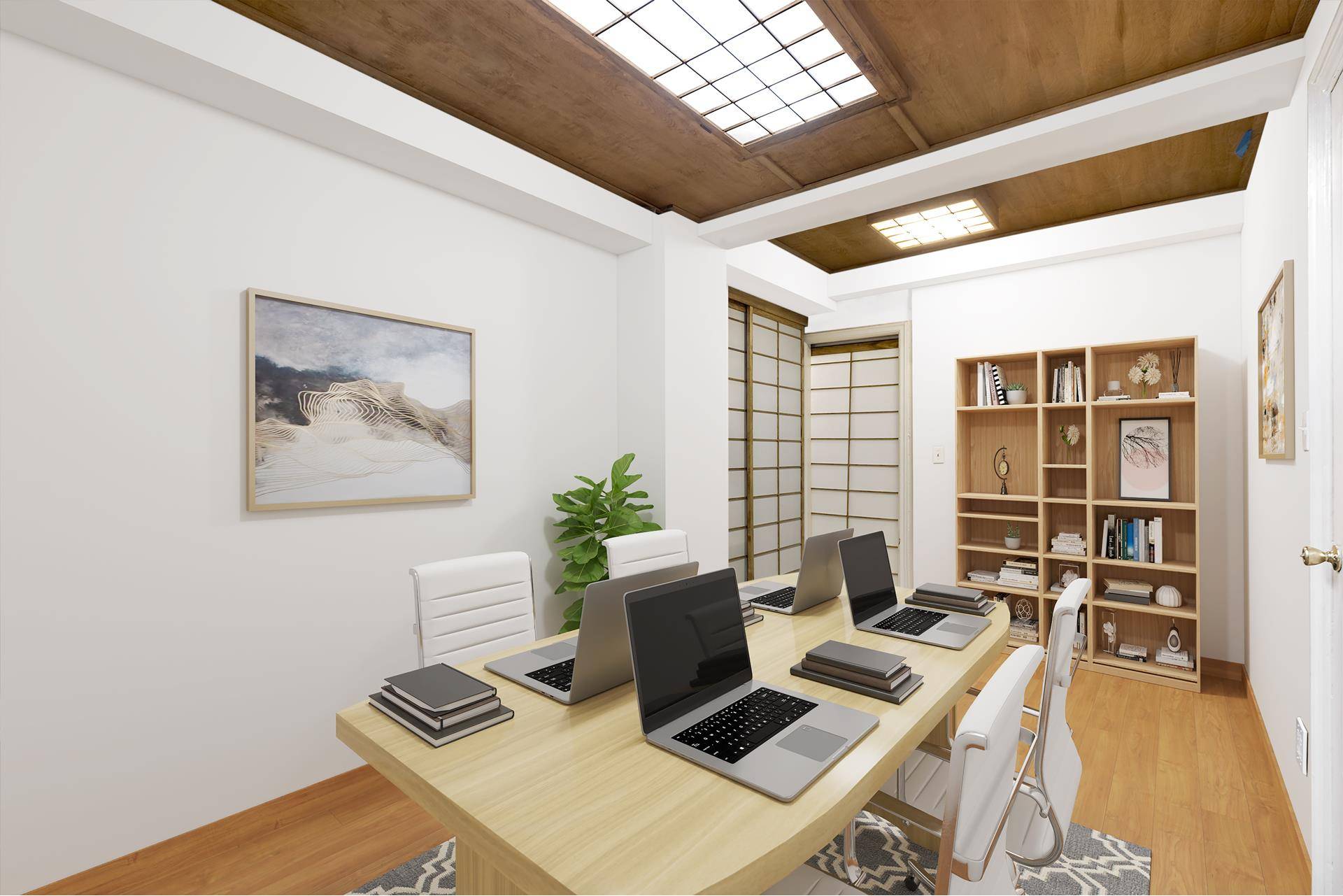 Exceptional 6 rooms, 3 bathroom office space in a classic prewar Italian Renaissance style co op, built in the 1930s and brimming with timeless charm.