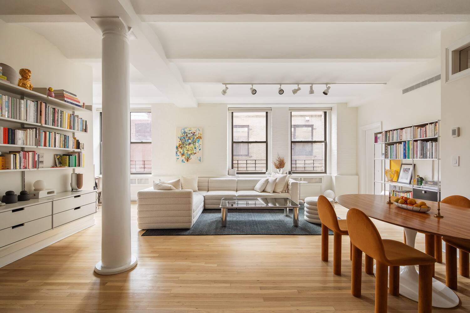 Nestled within a landmarked Tribeca co op, Residence 6A at 55 Hudson Street is a spacious 2 bedroom, 2 bathroom loft that captures the essence of authentic downtown living.