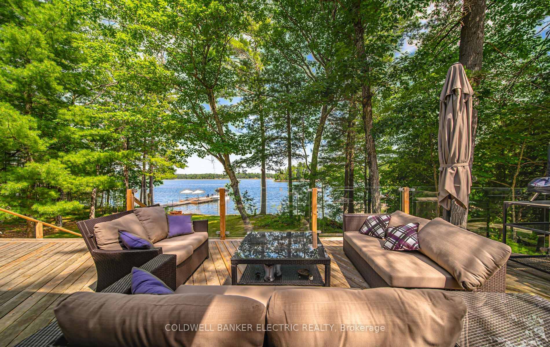Experience breathtaking Jack Lake sunsets from the deck of your four season, three bedroom bungalow.