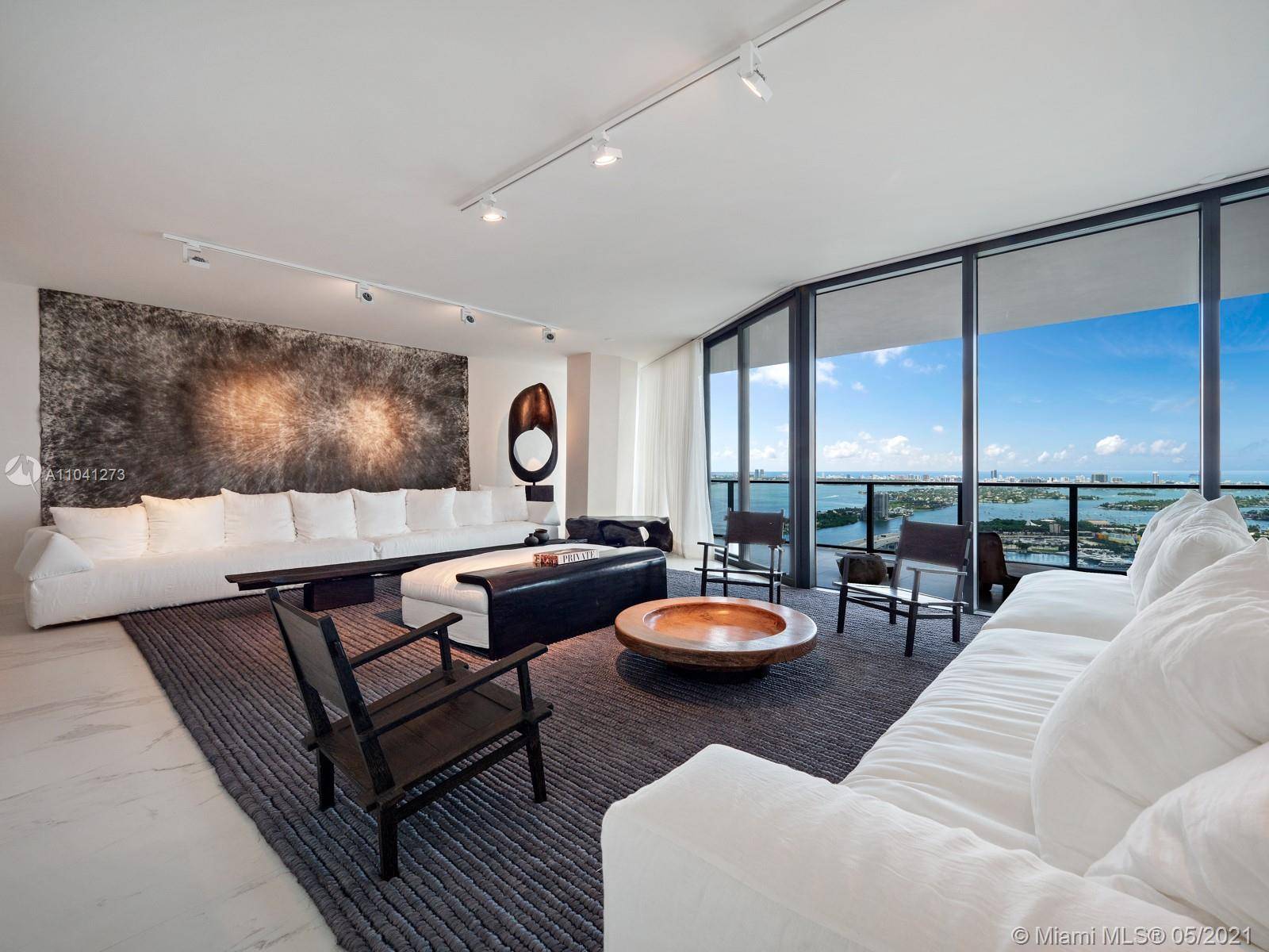 A true design house in the sky inside Miami's most exclusive residential tower One Thousand Museum Residence 4401 is a triumphant expression of legendary architecture by Zaha Hadid interior design ...
