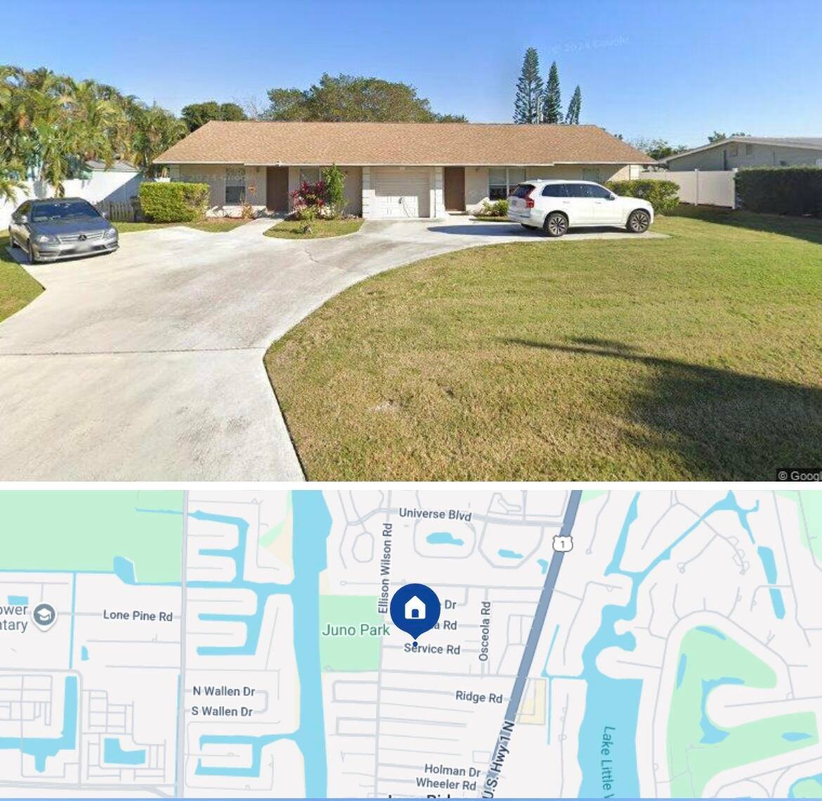 Newer CBS construction duplex featuring a 2 bedroom, 1 bathroom unit and a 3 bedroom, 2 bathroom unit, located just 5 minutes from the beach.