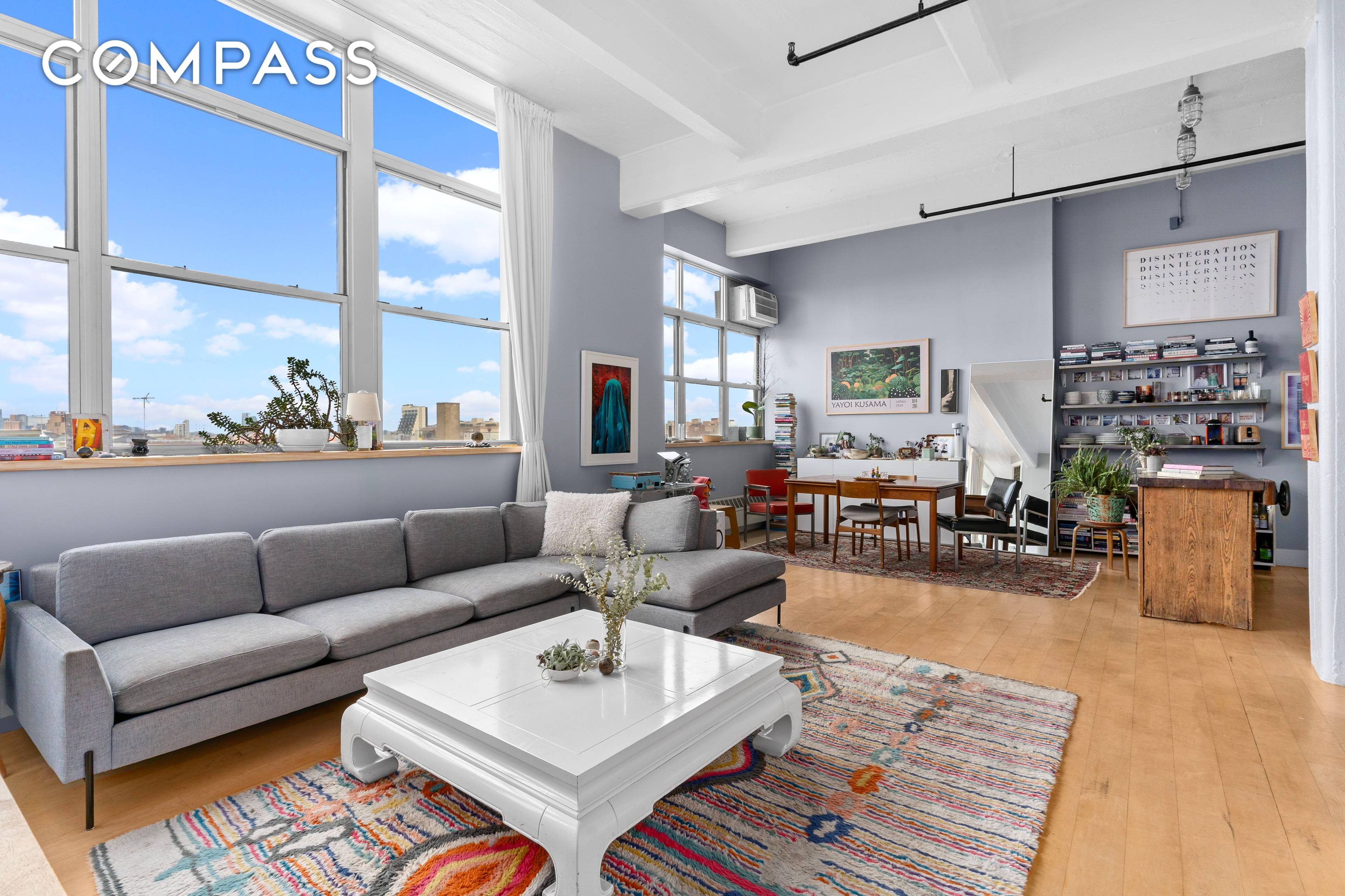 Welcome to apartment 513, a sun filled, West facing two bedroom two bathroom loft in The Kent, one of the most desirable condo buildings in the Bedford Stuyvesant neighborhood.