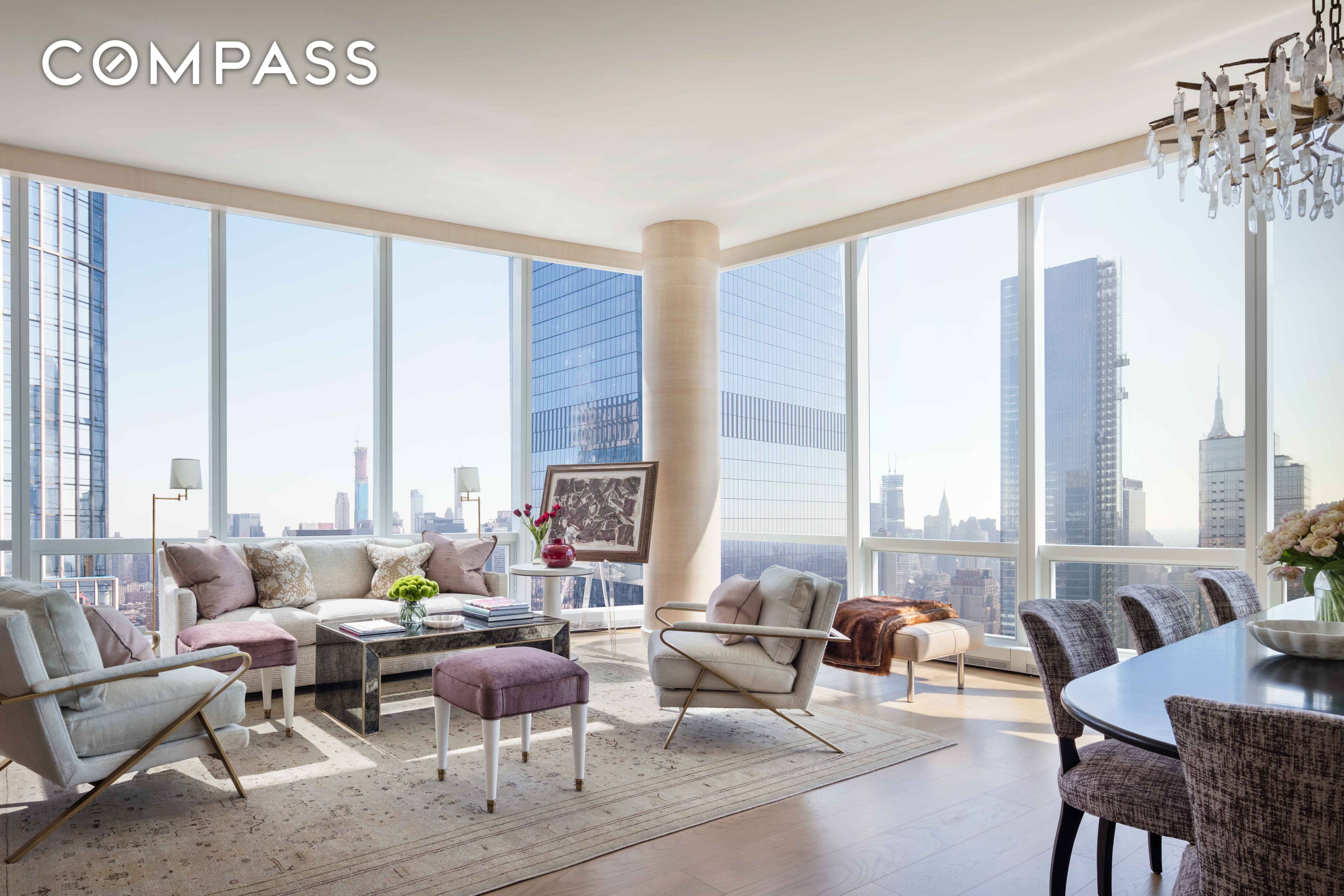 An inviting entry gallery perfect for your art collection leads to an amazing corner great room with 12 floor to ceiling windows revealing breathtaking 180 degree views.