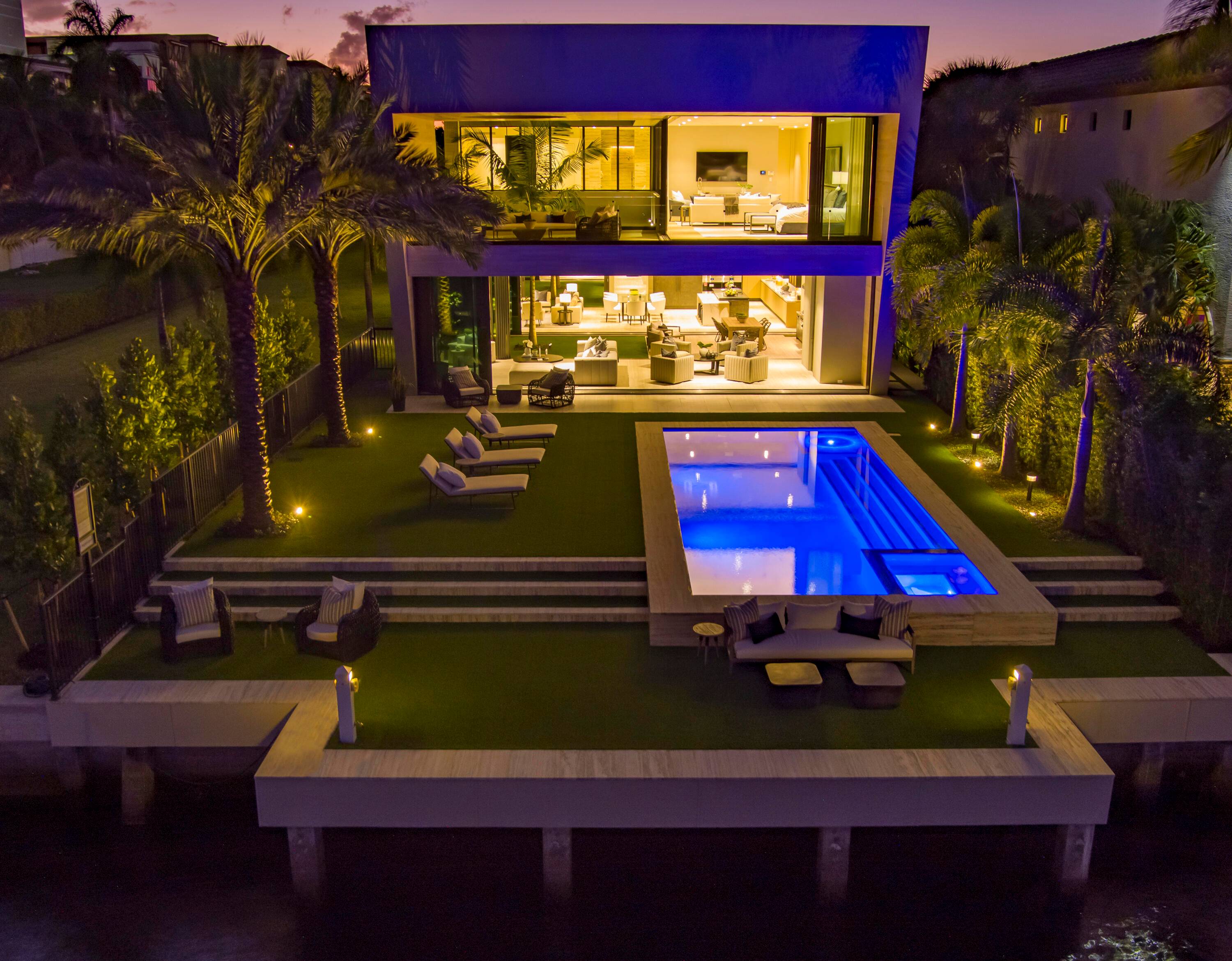 New Tour De Force Modern Intracoastal Estate on Fifth Avenue's ''Mansion Row'' of Boca Raton's most prestigious stretch of Intracoastal Estates by National Custom Homes and award winning Affiniti Architects.
