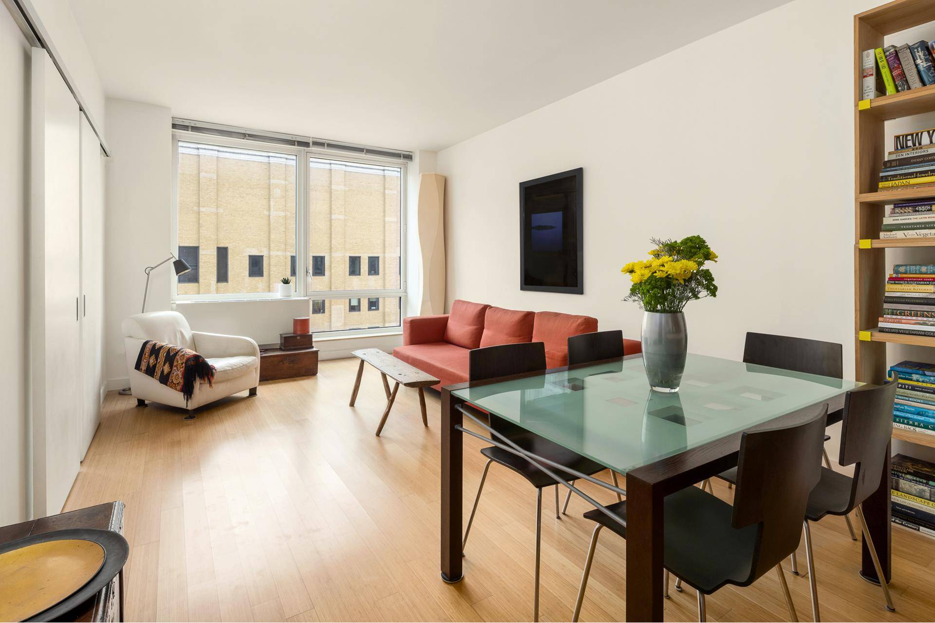Apartment 1019 at The Caledonia is a light amp ; bright residence with oversized windows that offer views of the High Line and a partial view of the Hudson River.