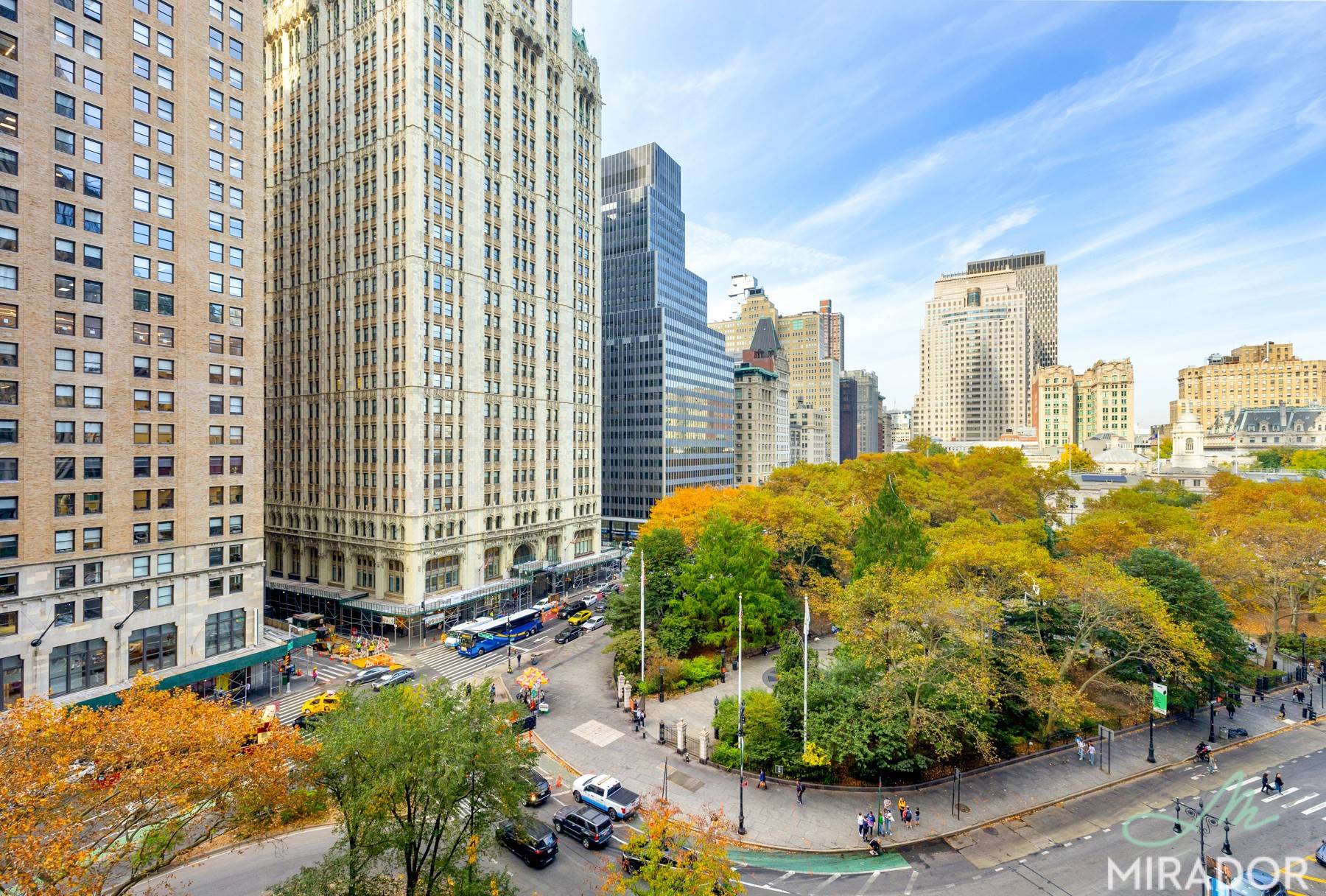 Studio with views of City Hall Park, available for late December.