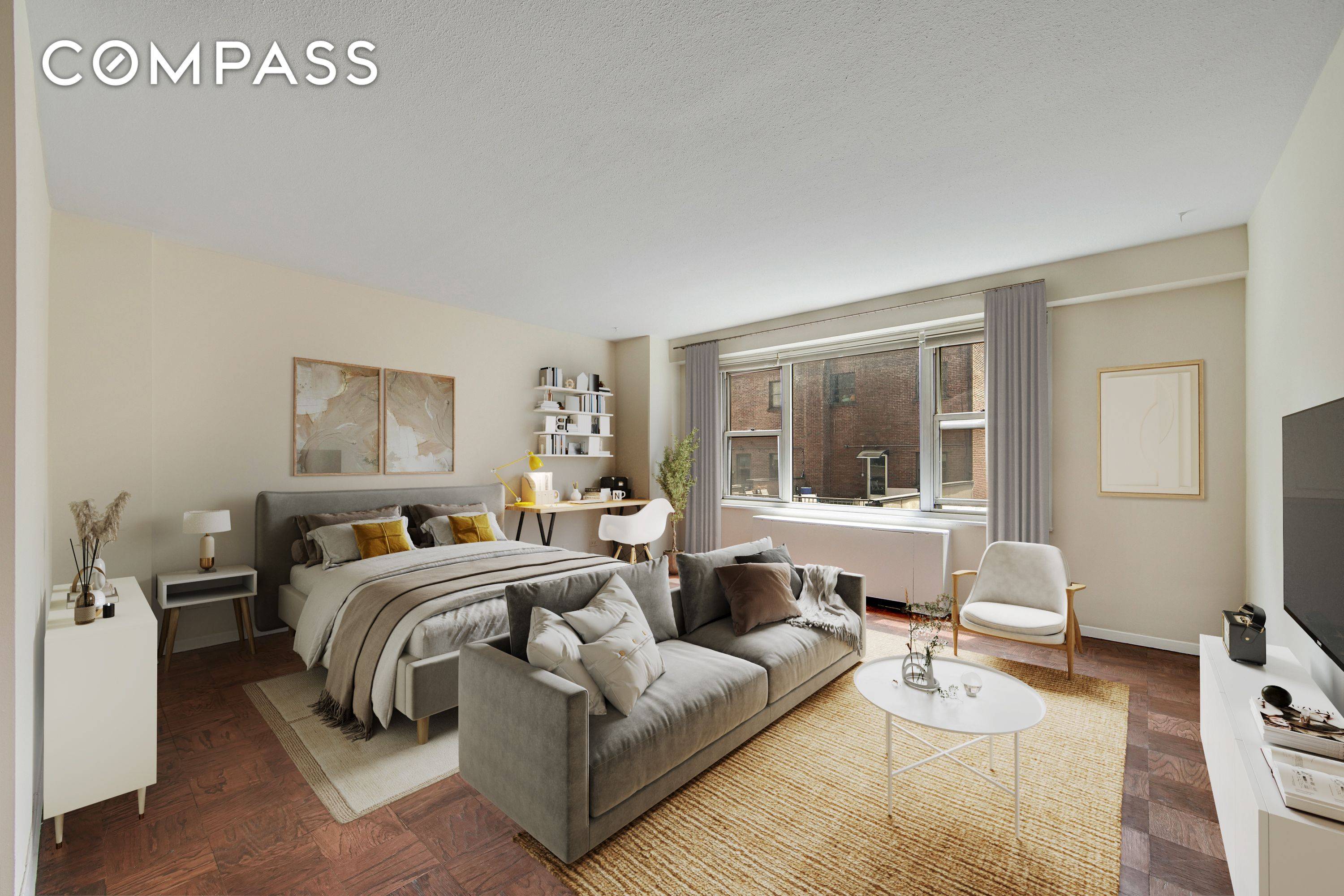 Come home to this sunny, southwest facing, spacious condo alcove studio !
