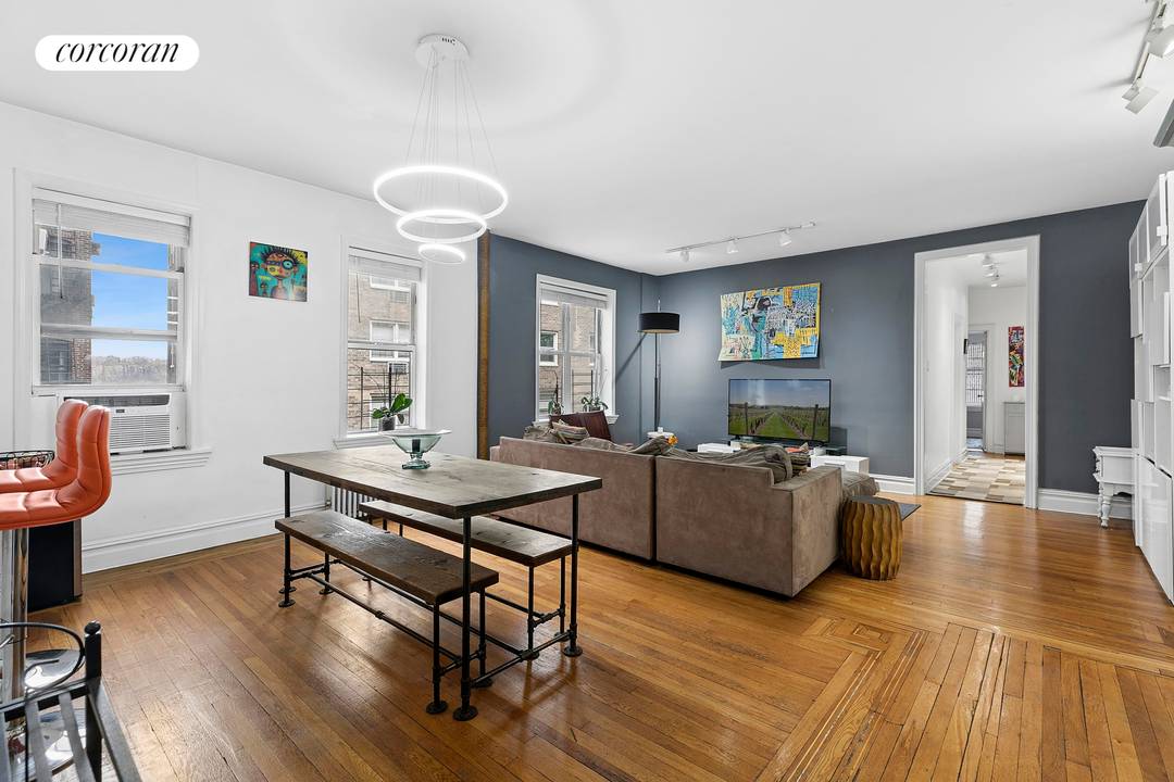 Spacious and loft like, this west facing two bedroom co op offers partial Hudson River views and an inviting open layout designed for comfortable living and effortless entertaining.