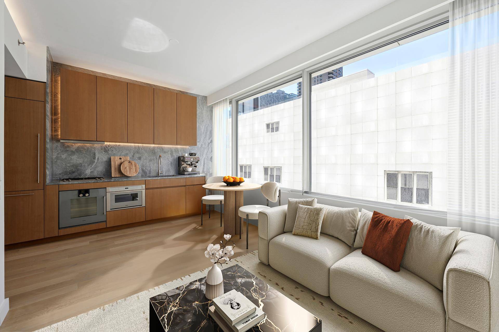 Designed by renowned architect Alvaro Siza with interiors by Gabellini Sheppard, residence 3D is a one bedroom with elegantly appointed modern finishes.
