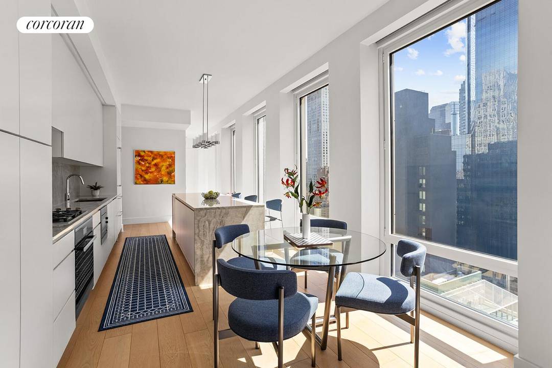 Residence 24D is a sun drenched, turn key corner two bedroom in one of the Upper West Side's most sought after new developments, The Park Loggia.
