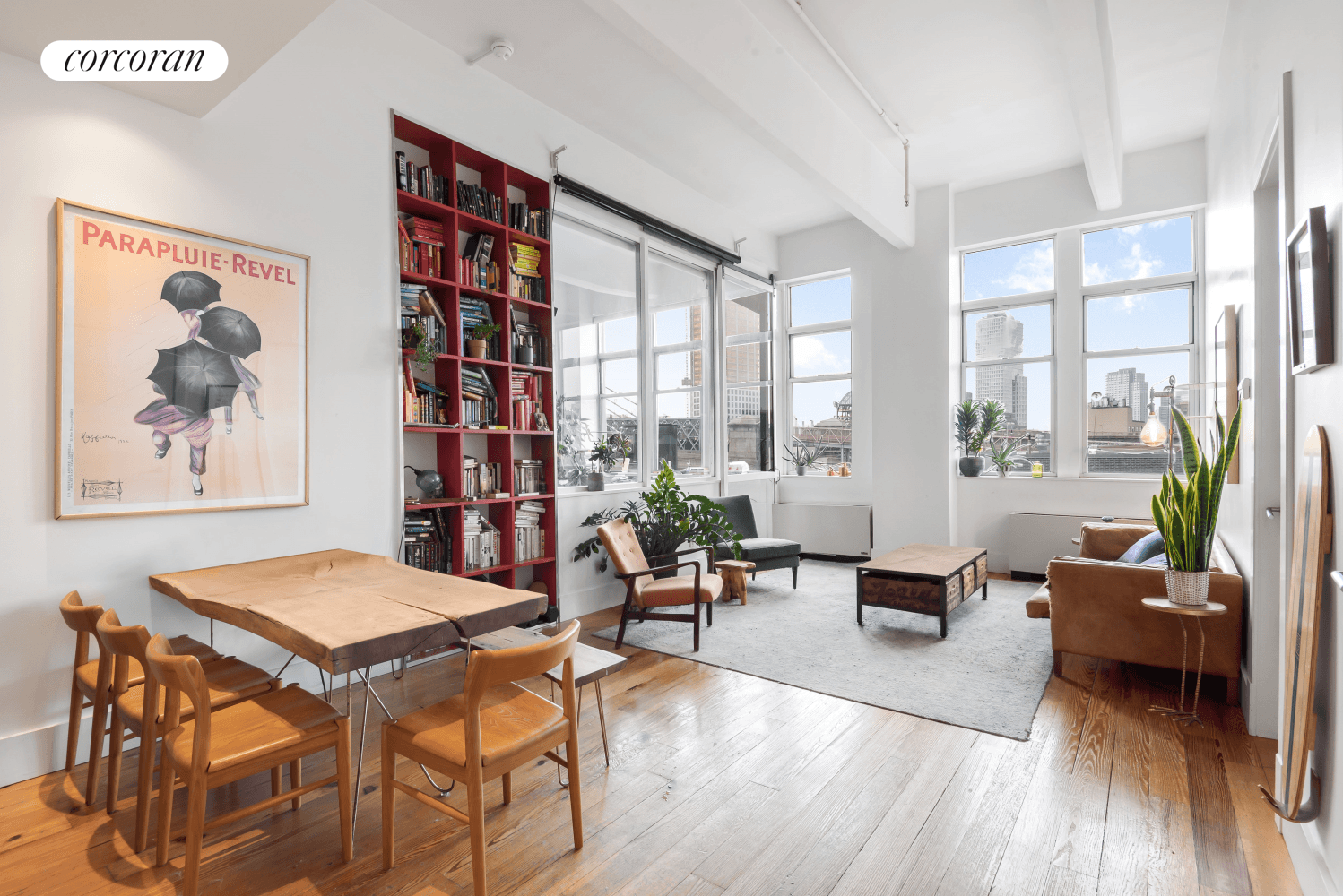 THE GRETSCH ! This exceptional, NORTH facing and spacious 2 bedroom, 2 bathroom loft boasts 14 ft beamed ceilings, an open chef's kitchen with 4 burner Wolf range and Subzero ...