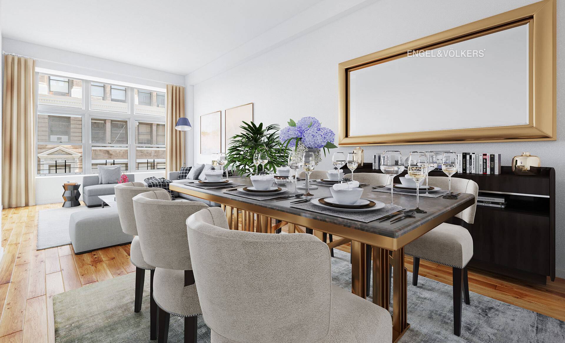Chic 3 Bedroom 2 Bathroom Loft with a PRIVATE TERRACE Located in the Heart of Greenwich Village Step into this Beautifully Renovated Floor through Loft, with approximately 1, 450 square ...