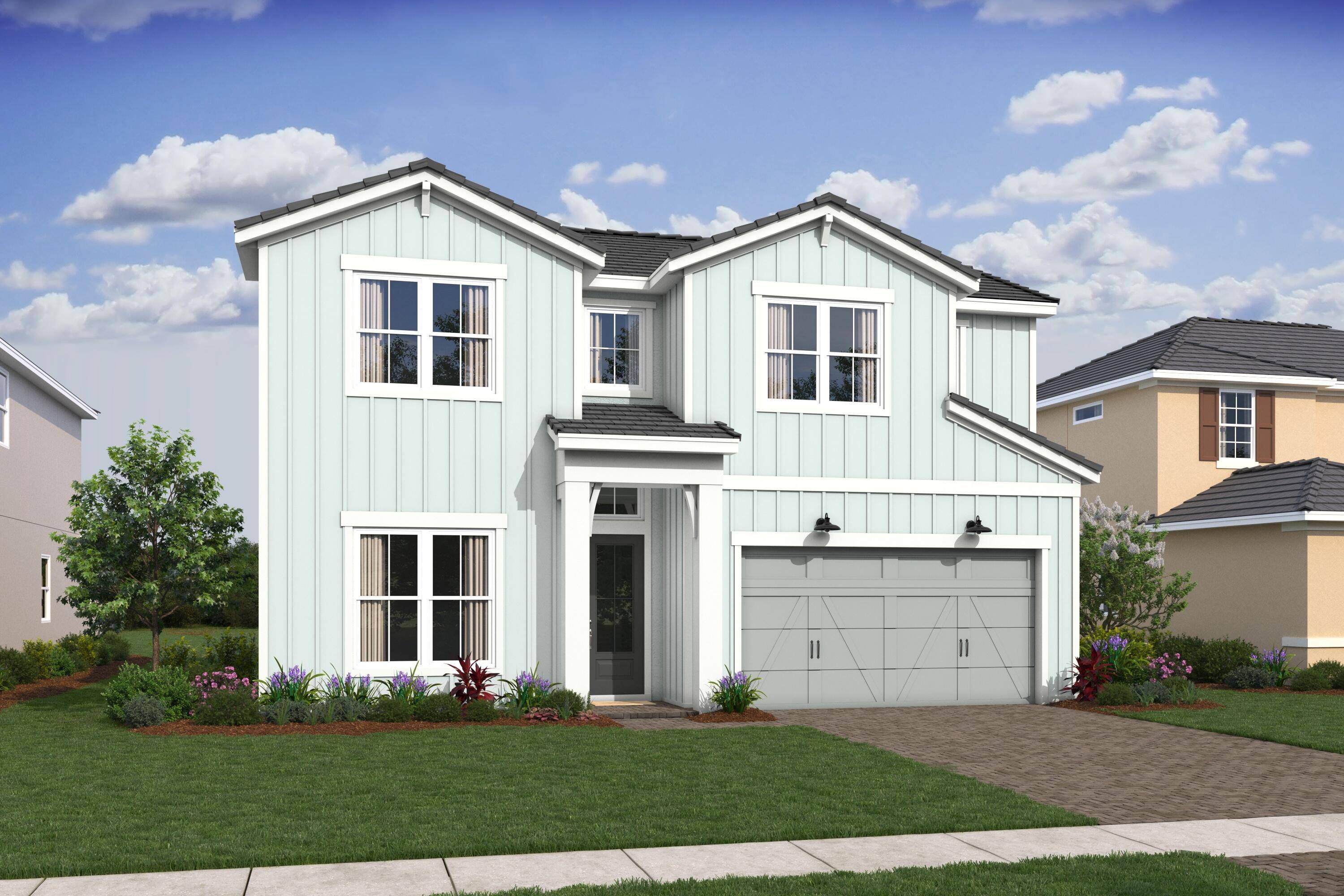The Santa Fe floorplan is a 2 story, 4 bedroom, 4 bathroom 2 car garage home design.