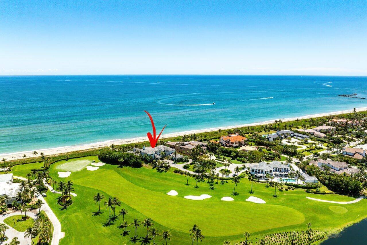 Direct oceanfront French chateau style estate home, 3066 SE Dune Drive, sits on one of Sailfish Point's most prestigious oceanfront lots, offering 170 feet of direct beach frontage.