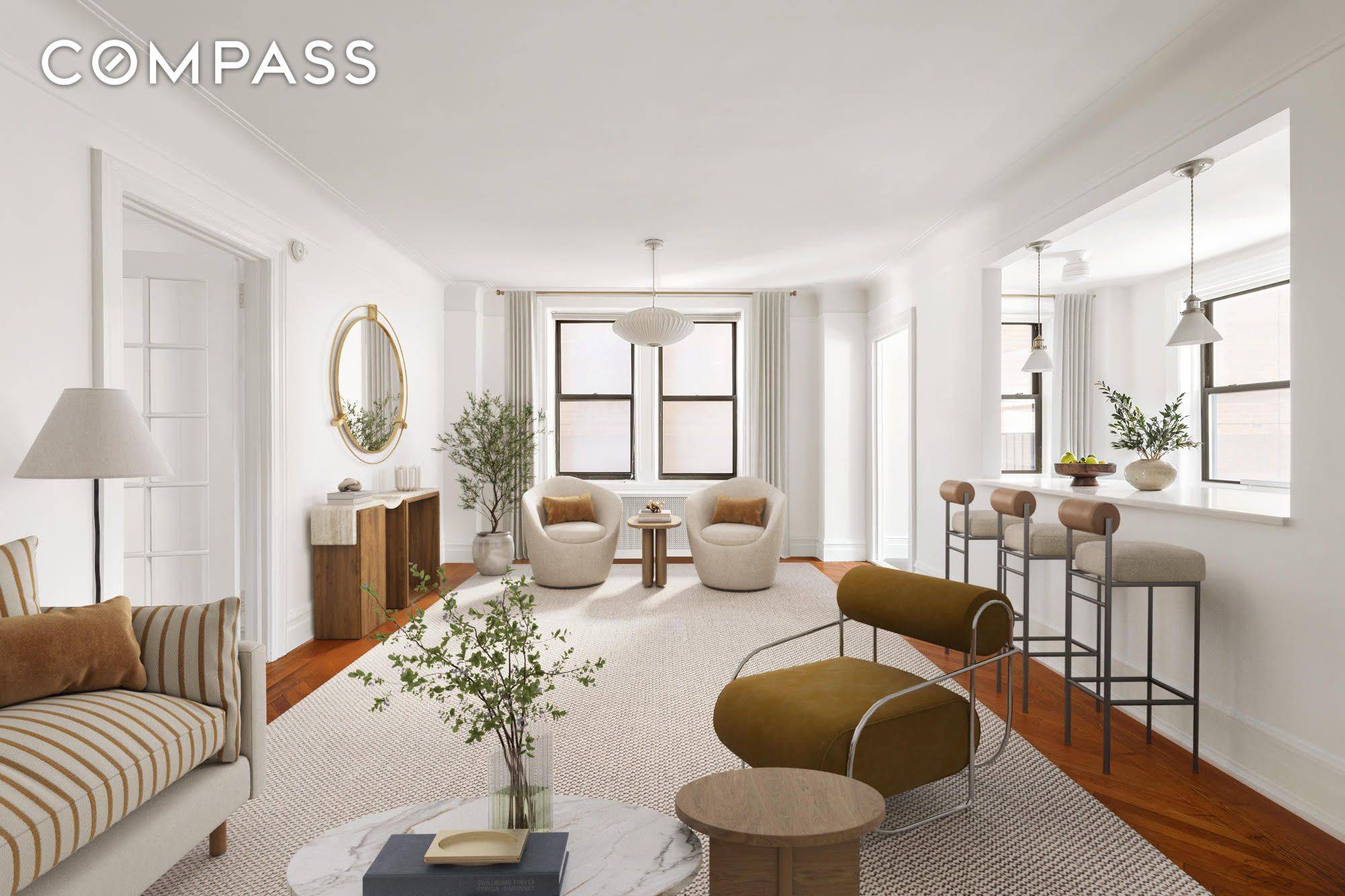 Luxury Prewar 2BR at The Manicote 395 Riverside Drive Morningside Heights Located in a highly sought after cooperative at 395 Riverside Drive, this beautifully renovated two bedroom apartment offers a ...