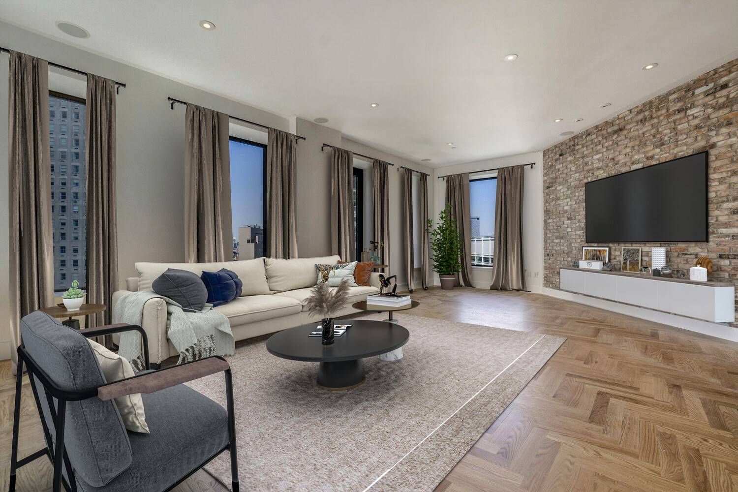Welcome to 36MN at 75 Wall Street, a grand, high floor, loft like corner residence with an unparalleled custom renovation !