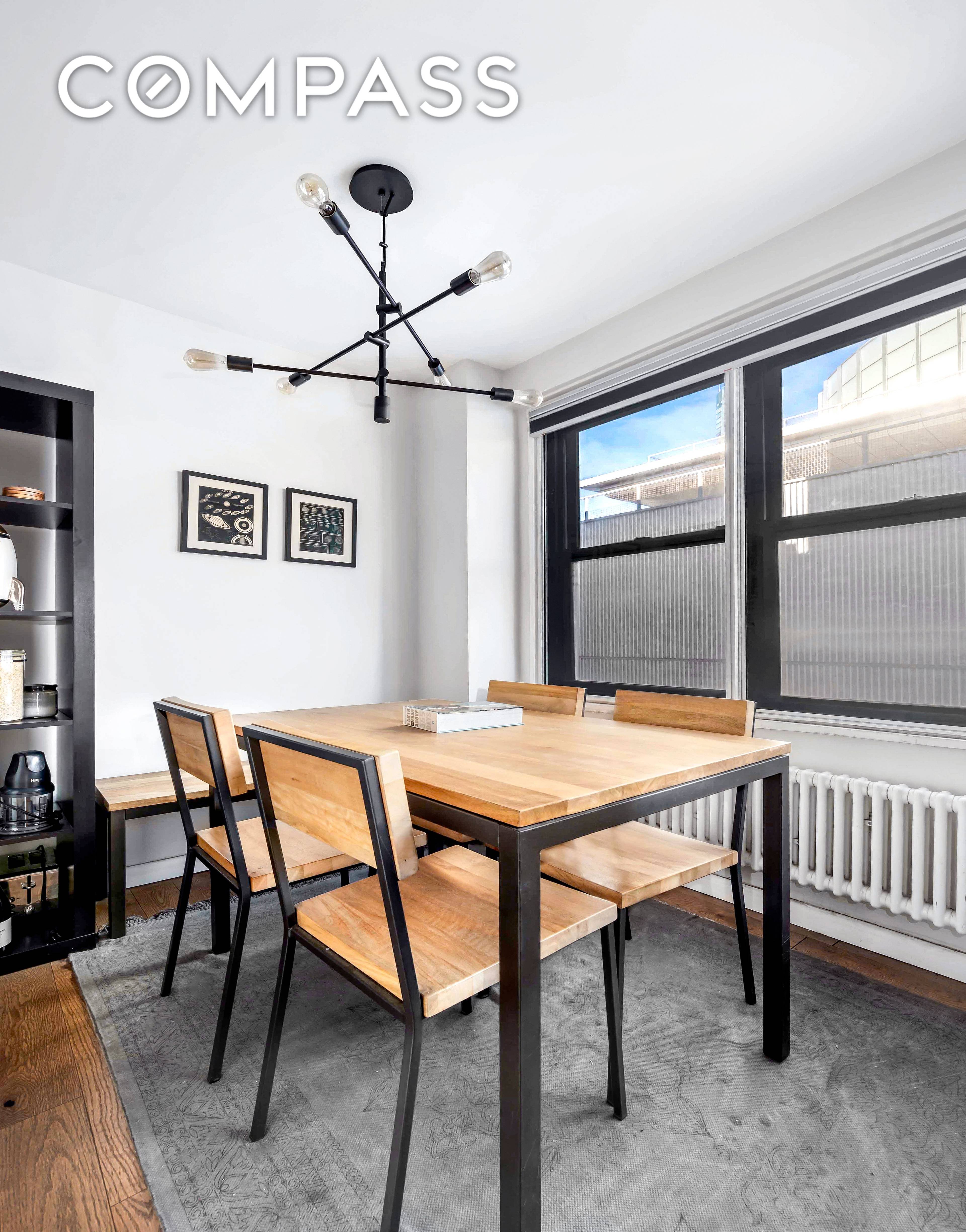 Step inside this immaculate studio, benefiting from a wall of windows flooding it with western light, and discover a beautifully renovated space featuring a versatile layout that seamlessly divides space ...