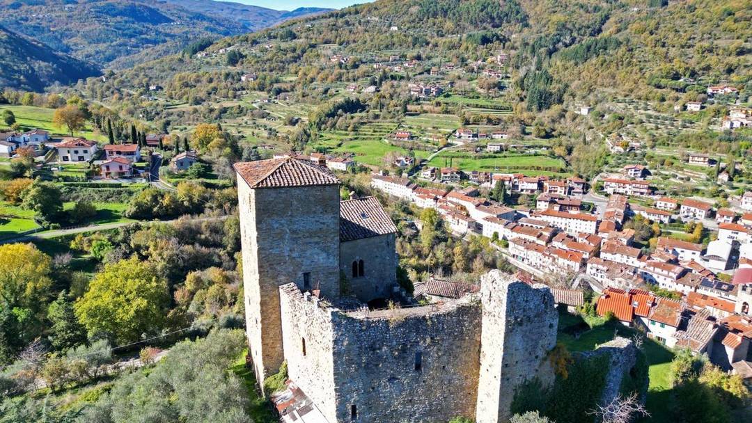 11th-century castle in Casentino, with restored keep, frescoes, large halls and spaces to be converted into a residence or luxury resort.