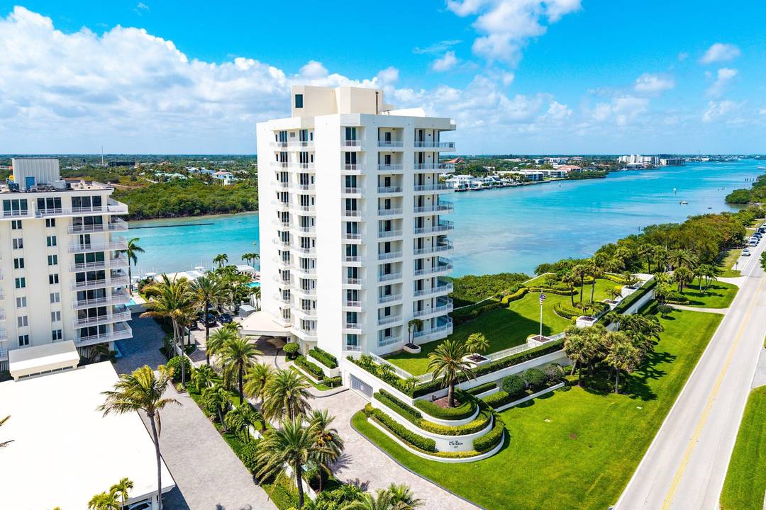 Rarely available on Jupiter Island, this stunning boutique waterfront residence is one of only 20 in an intimate, full service building.