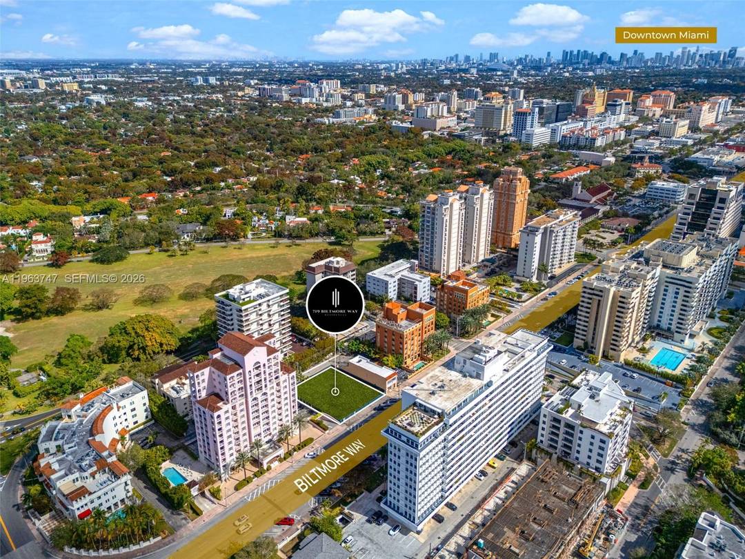 Prime development opportunity in the heart of Coral Gables along prestigious Biltmore Way.