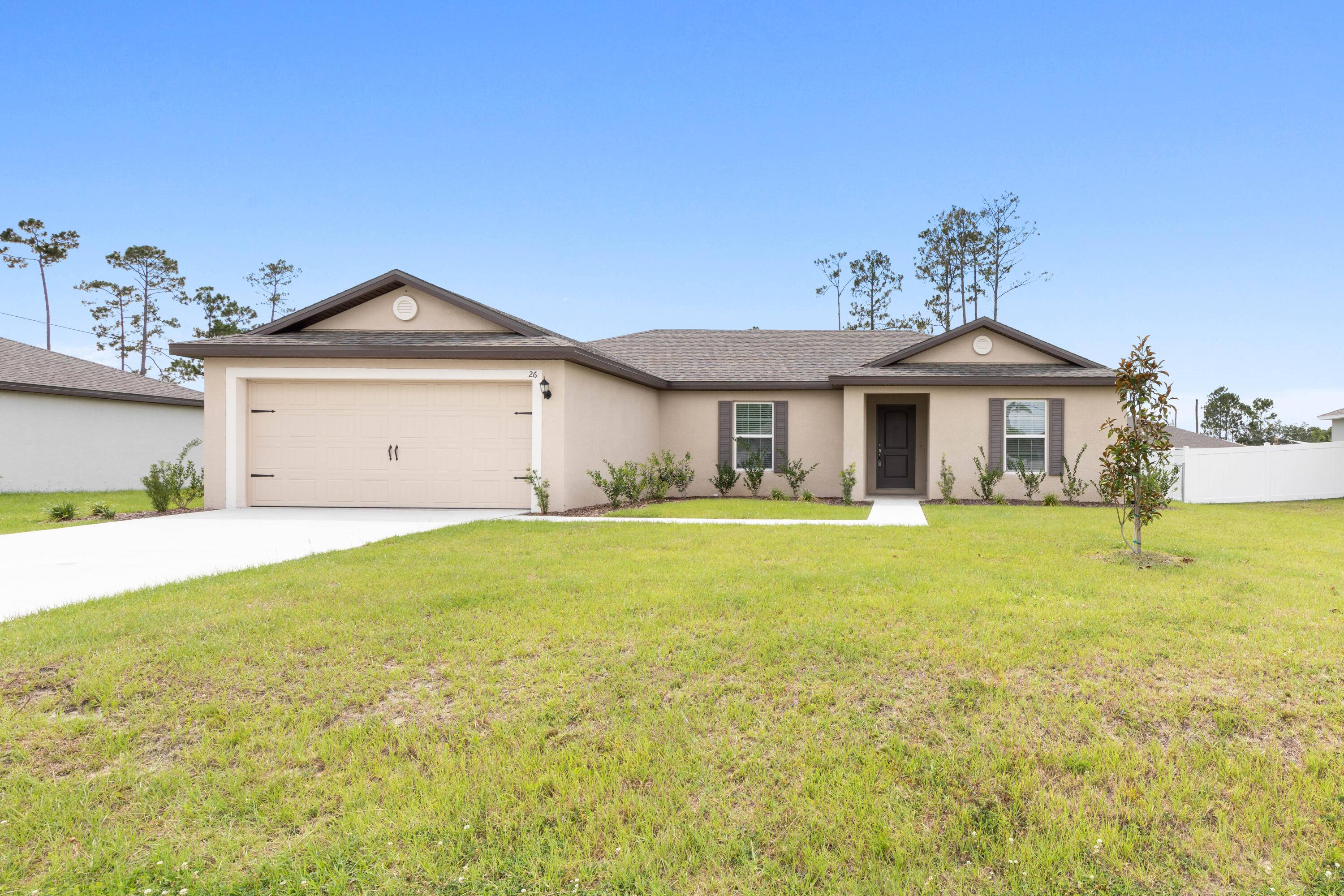 A move in ready, almost new construction block home located in the Leigh Woods area of Palm Coast.