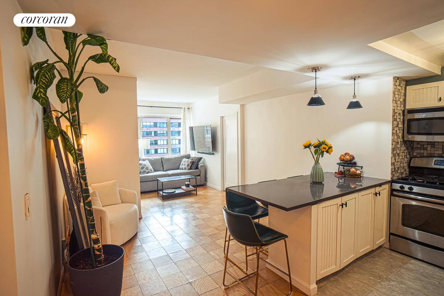 A sophisticated and modernly designed one bedroom with a true bonus room !