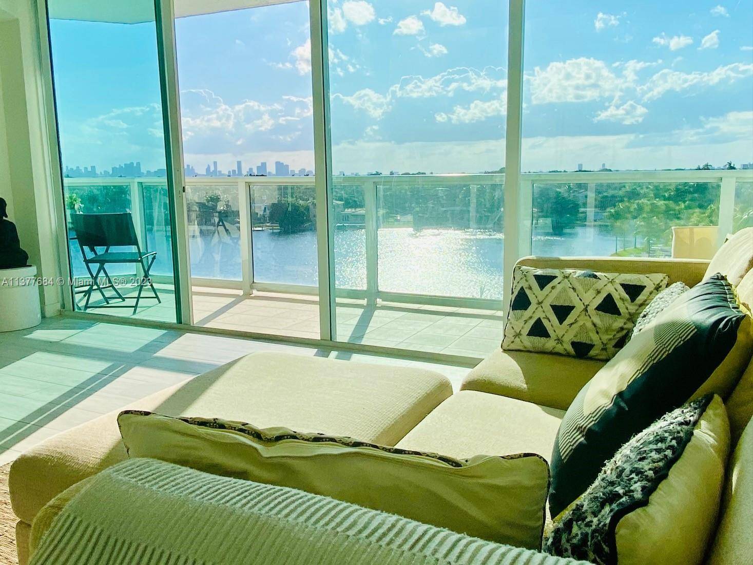Fabulous, totally remodeled 2 Bed 2 Bath apartment with stunning views of the Intracoastal and Miami Skyline and sunset.