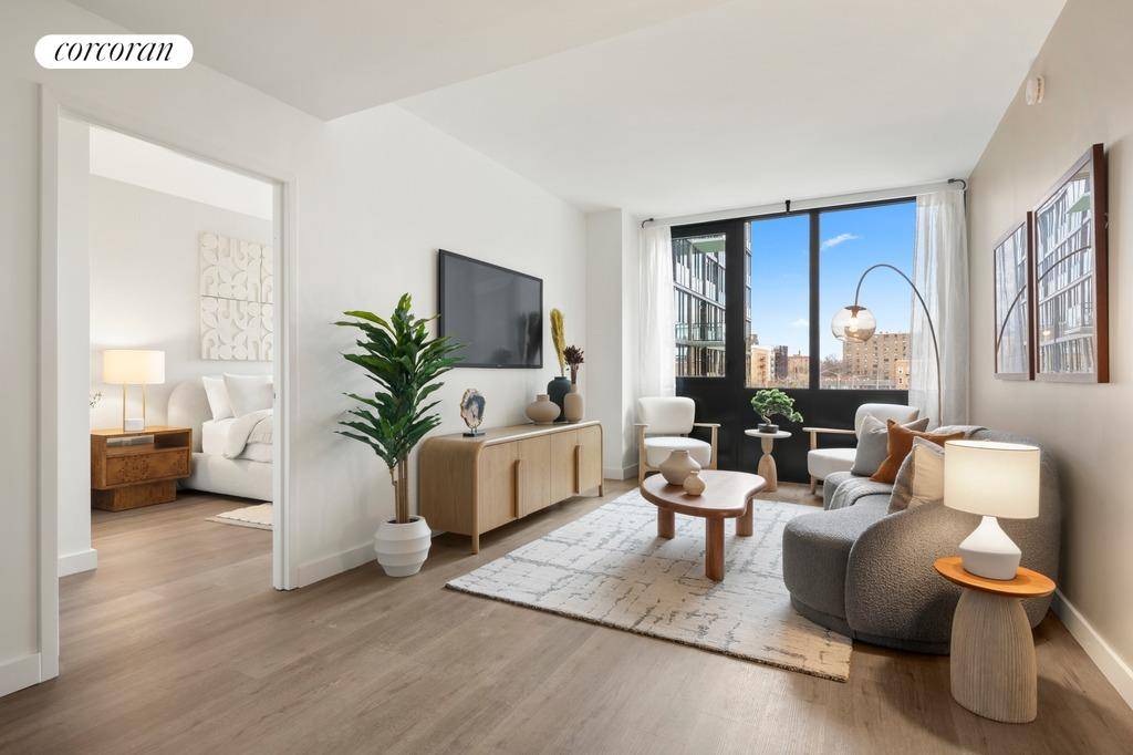 Spacious Two Bedroom apartment facing Ruby Square's private courtyard garden.