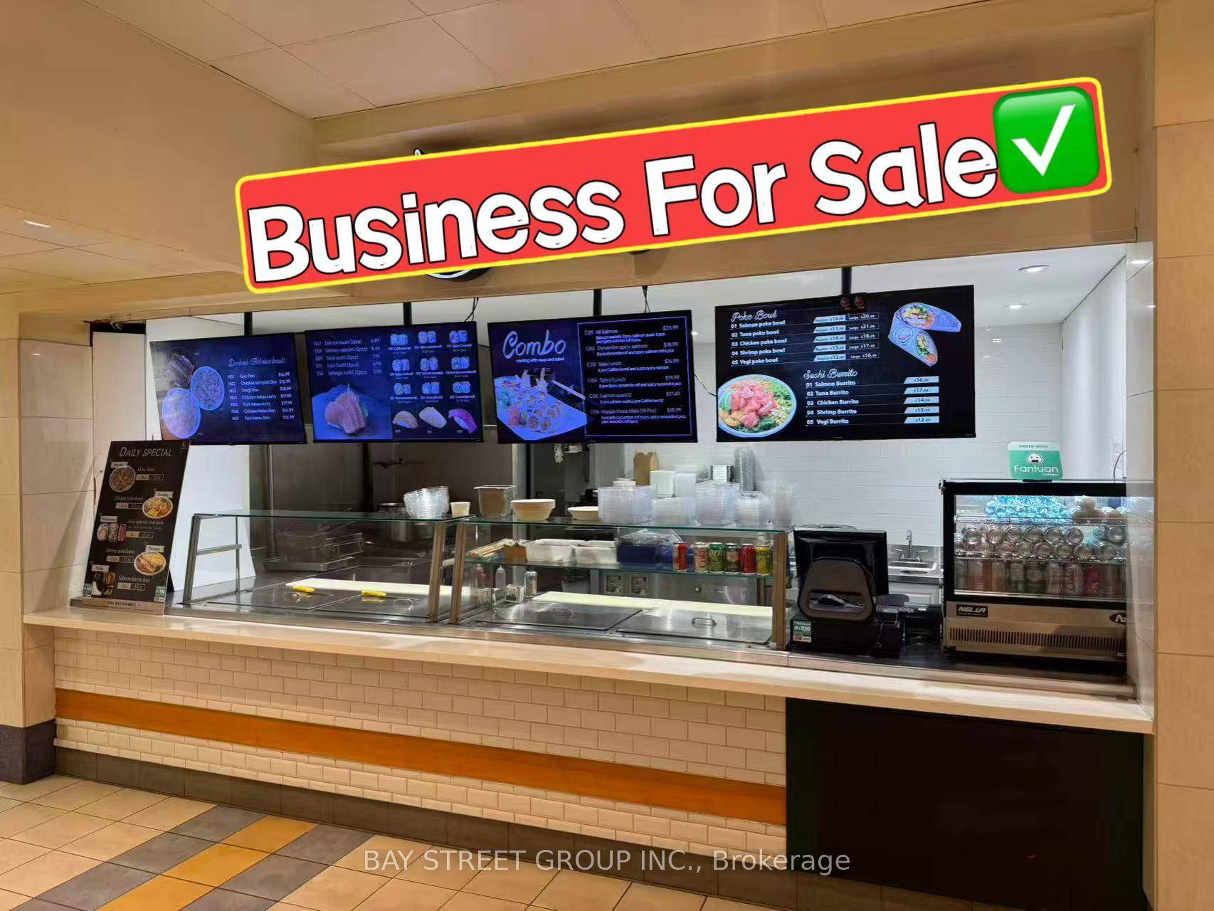 Well Established Sushi amp ; Poke Business At The Food Court Of Atrium On Bay, Located In The Busiest Intersection Of Dundas And Bay Street !