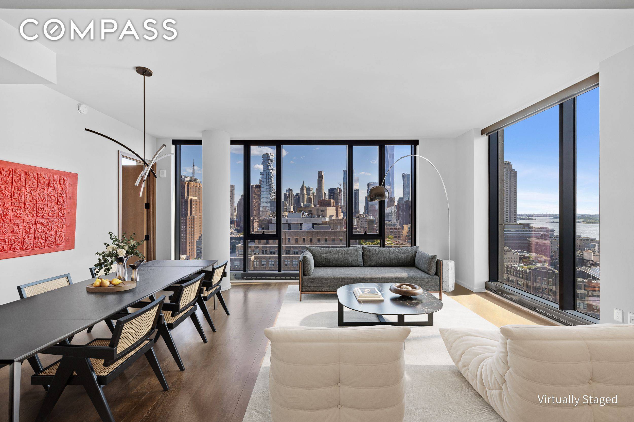 Perched on a high floor, residence 23A at 570 Broome spans 1, 248 square feet with 2 bedrooms and 2.