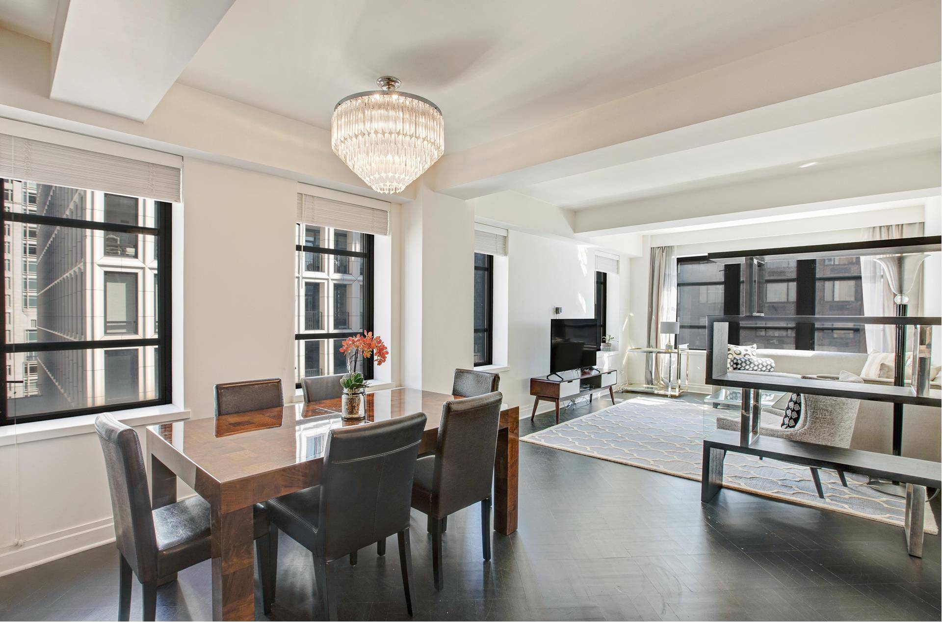 Spacious, loft like, corner 1BR apartment on airy 20th floor of the beautiful, prewar art deco Sofia condominium.