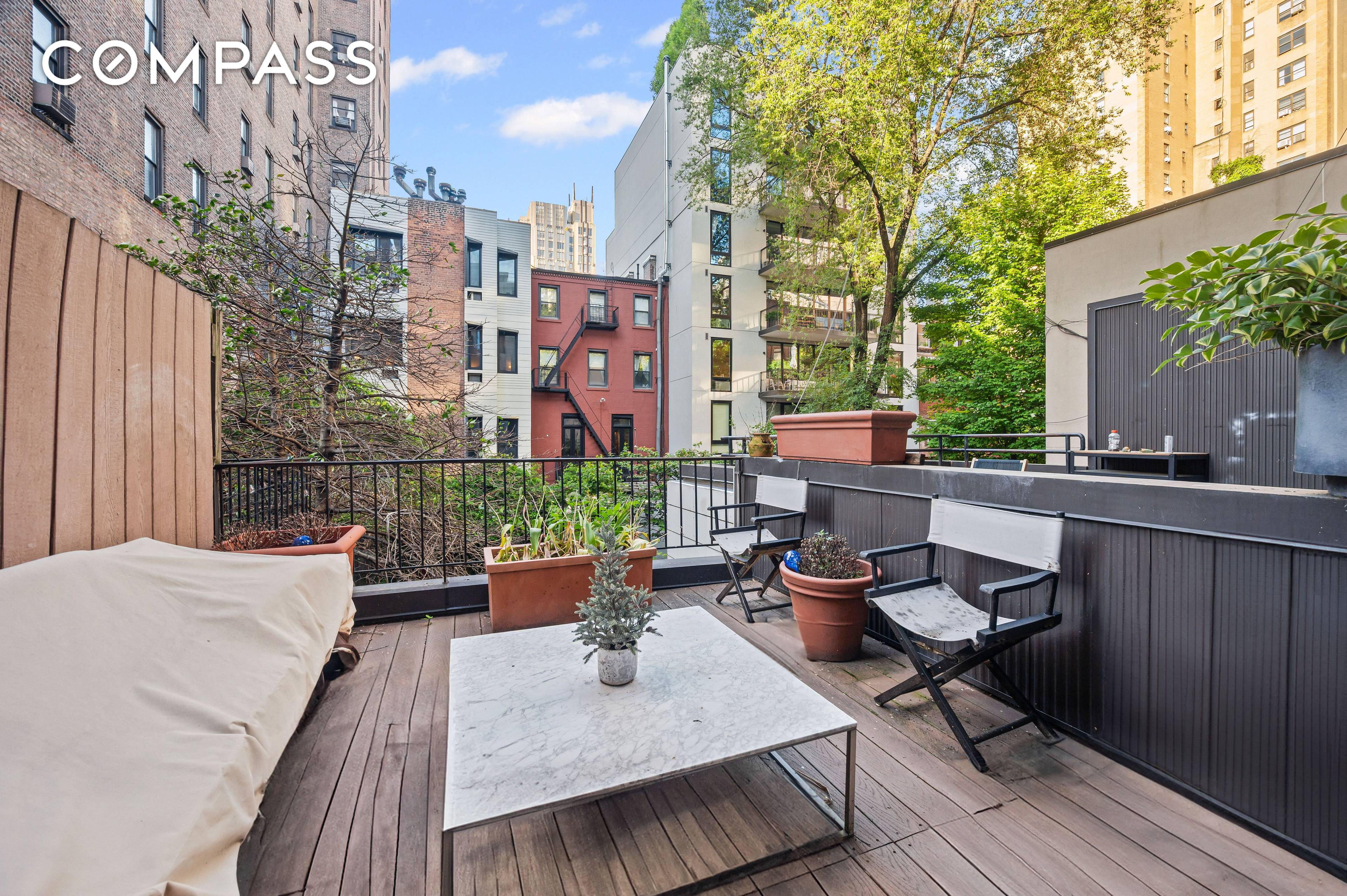 Welcome to your perfect loft just one flight up with a large private terrace with garden views !