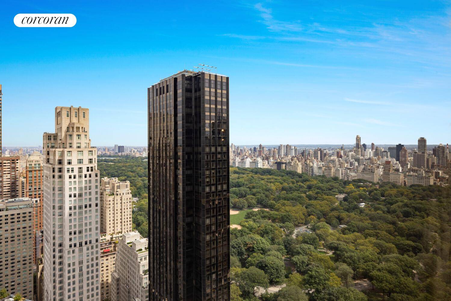 Stunning Central Park and Hudson River views are captured from this impeccably designed two bedroom, two and a half bathroom corner residence, perched on the 61st floor of the prestigious ...