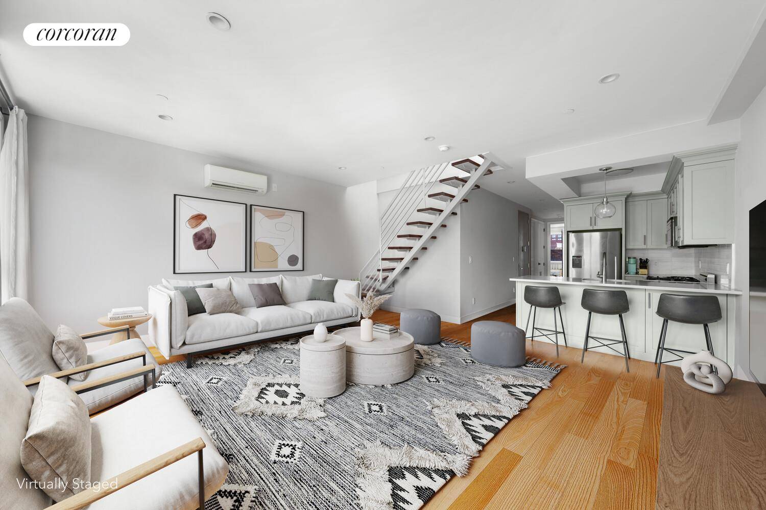 Tucked away on a quiet, tree lined block in the heart of Clinton Hill, this thoughtfully designed duplex condo offers over 1, 200 square feet of indoor living space and ...