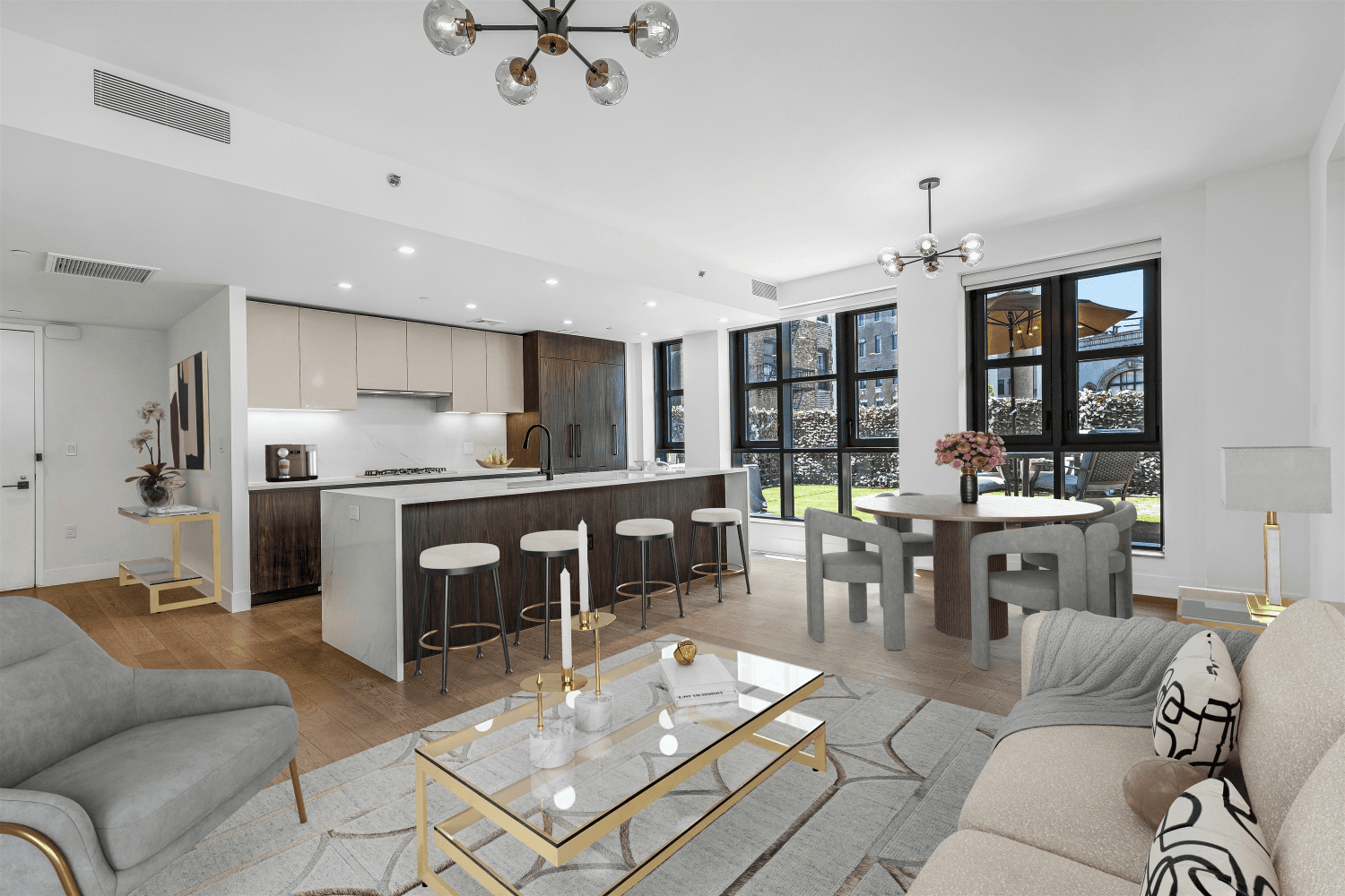 Residence 304 at Eleven Hancock is a remarkable two bedroom, two bathroom home that redefines luxury city living with its expansive 633 sq ft private terrace, seamlessly accessible from both ...
